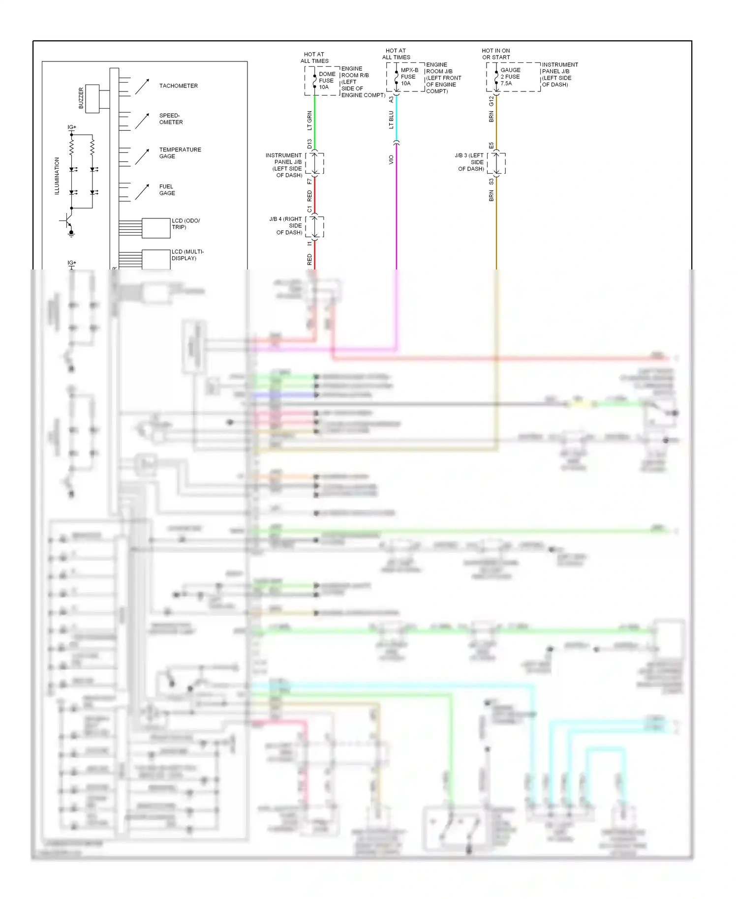 Lexus ES XV40 (2006-2009) lcd (multi display) wiring diagram  (3 of 4)