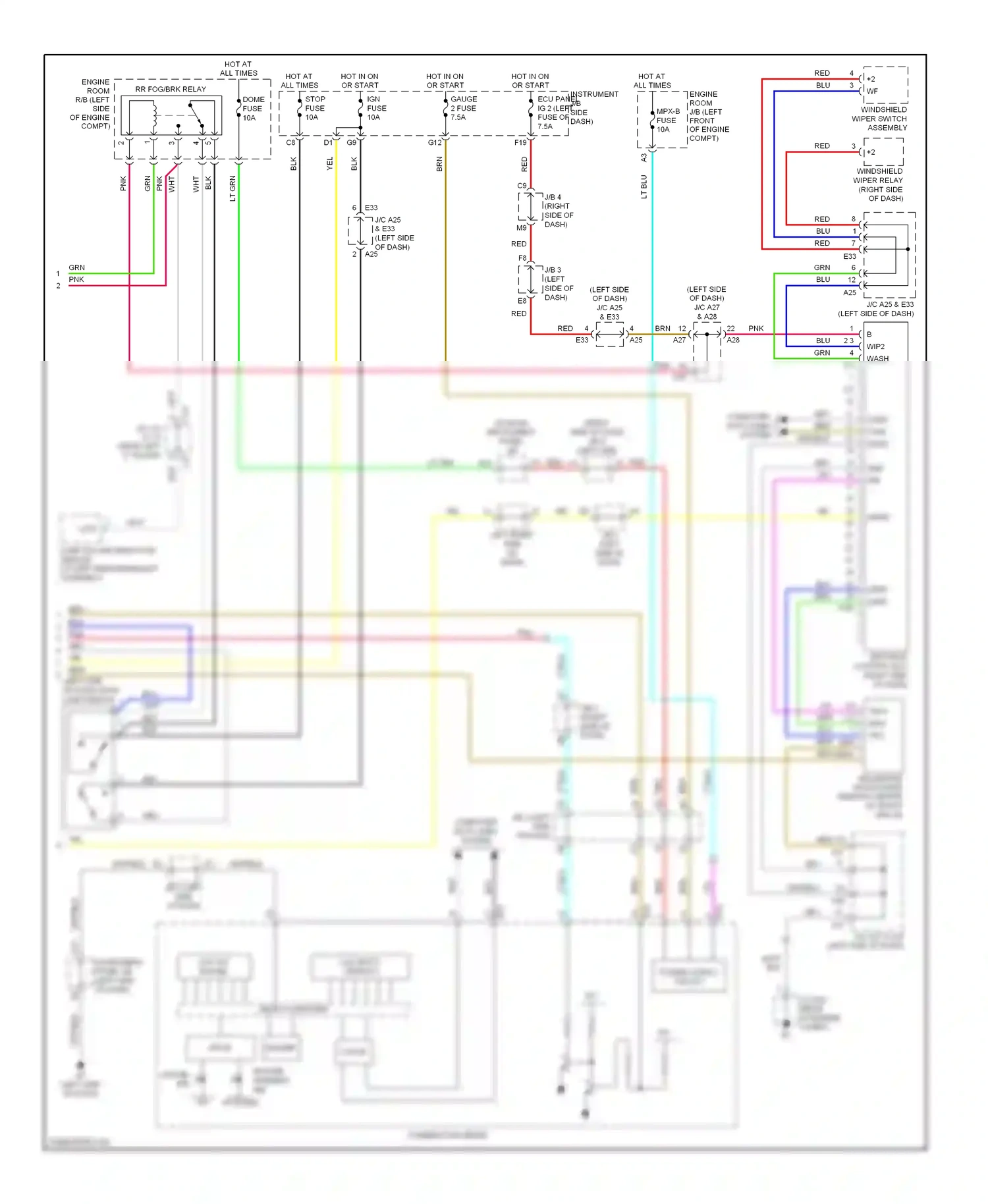 Lexus ES XV40 (2006-2009) lcd (multi display) wiring diagram  (2 of 4)