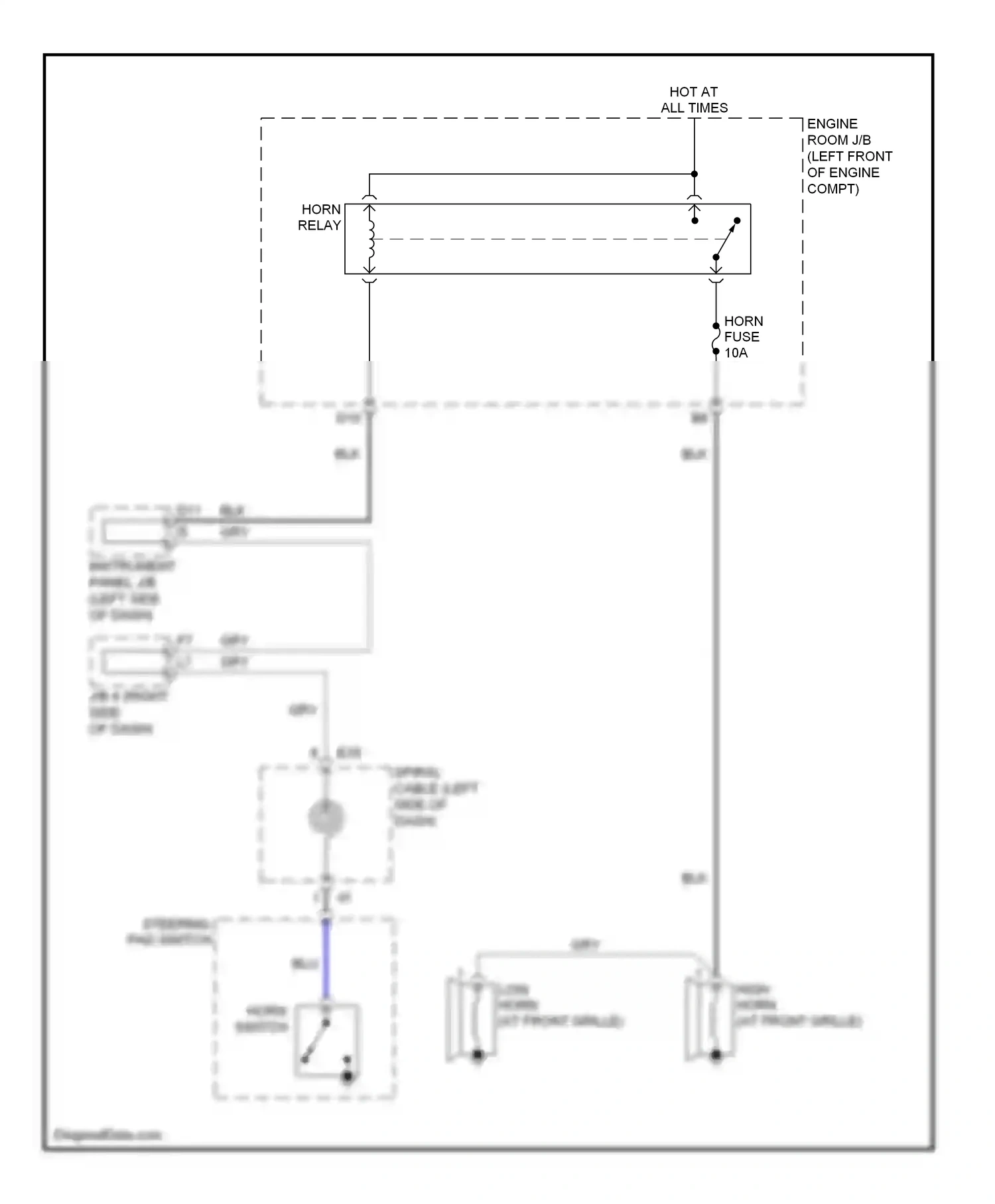 Wiring diagram low horn for Lexus ES XV40 (2006-2009) (1 of 1)