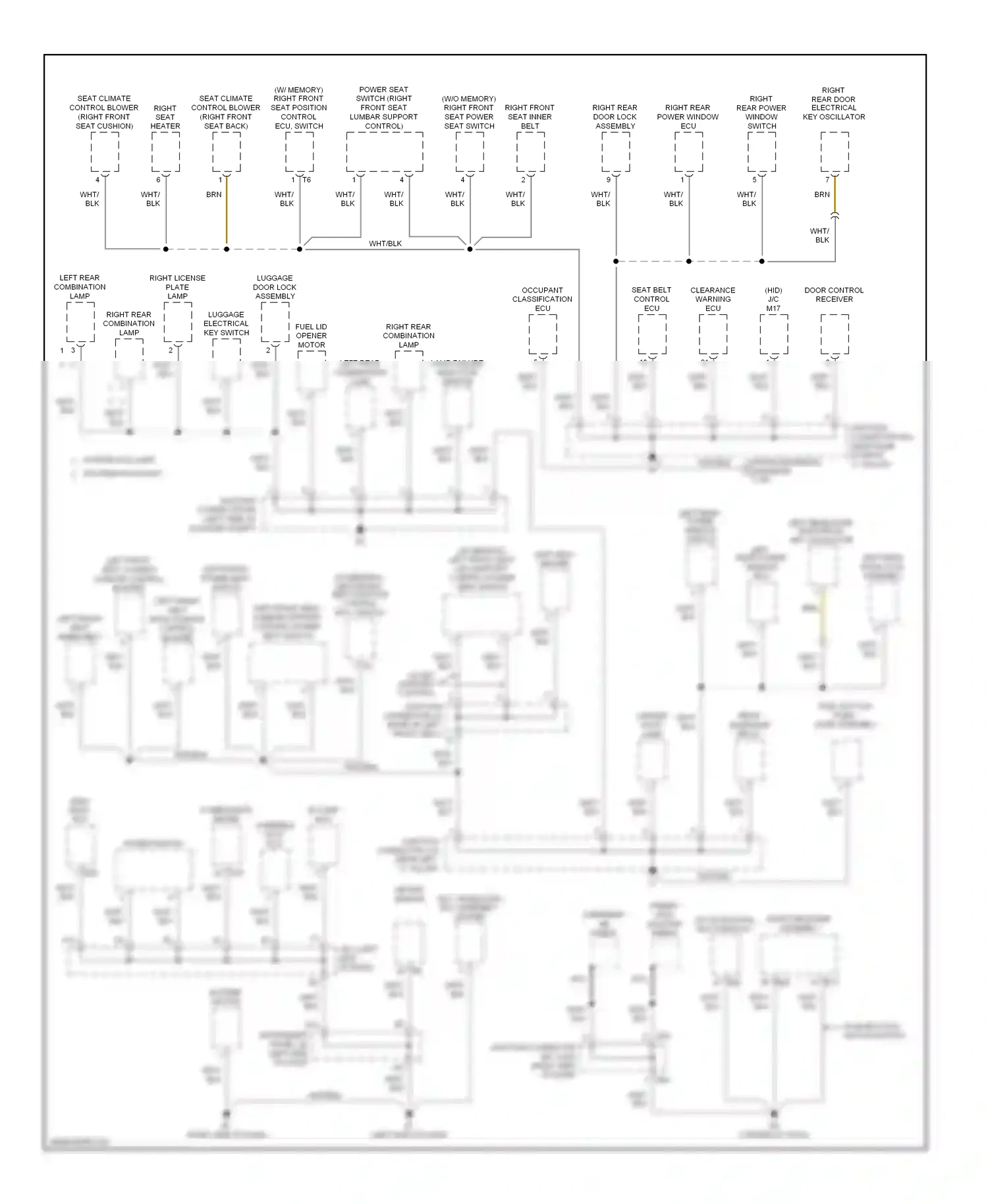 Wiring diagram luggage electrical key switch for Lexus ES XV40 (2006-2009) (1 of 1)