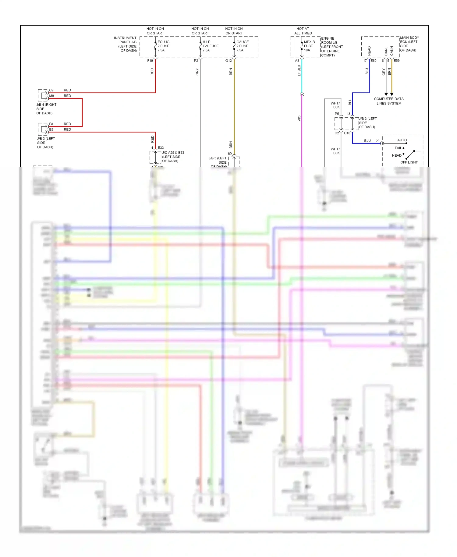 Wiring diagram micro computer for Lexus ES XV40 (2006-2009) (1 of 21)