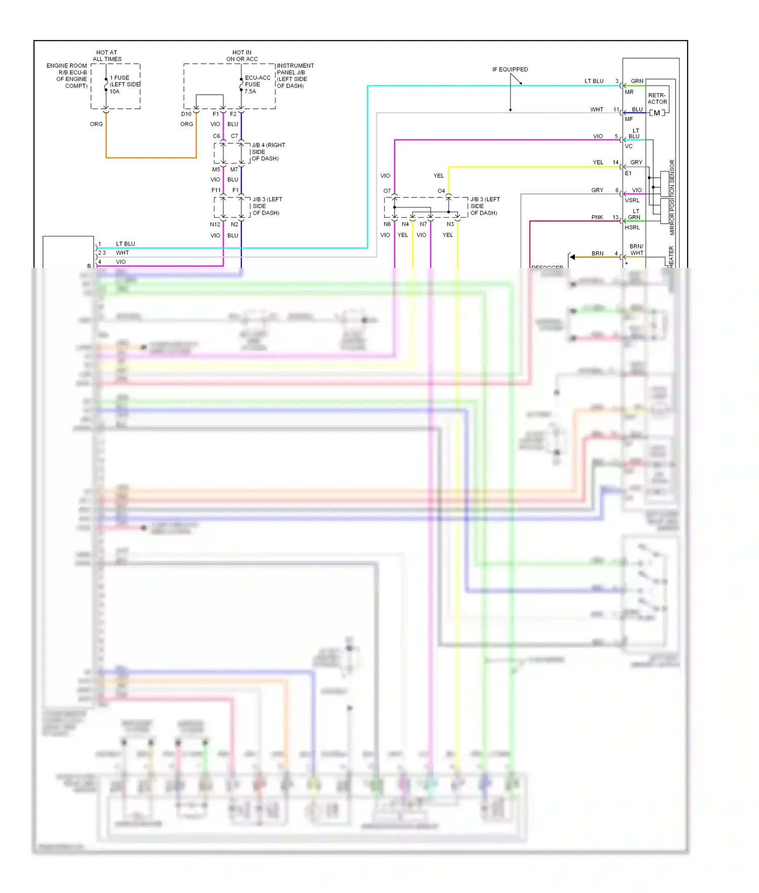 Wiring diagram mirrors system for Lexus ES XV40 (2006-2009) (1 of 1)