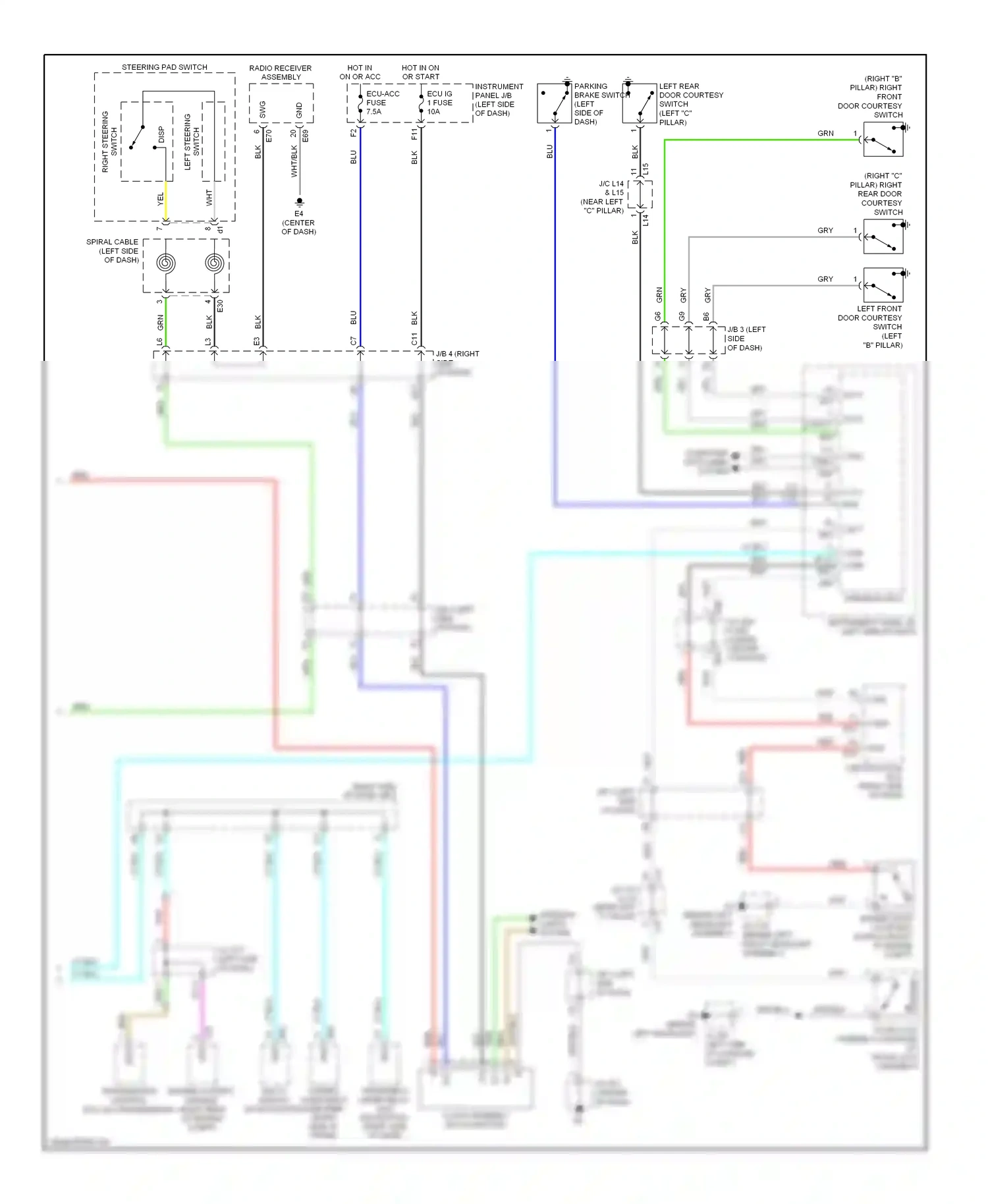 Lexus ES XV40 (2006-2009) multi-display (w/ navigation) wiring diagram  (3 of 4)