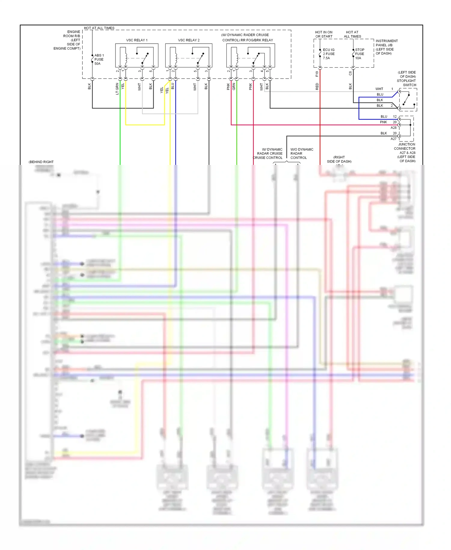 Lexus ES XV40 (2006-2009) right front speed sensor (at right front hub assembly) wiring diagram  (1 of 3)