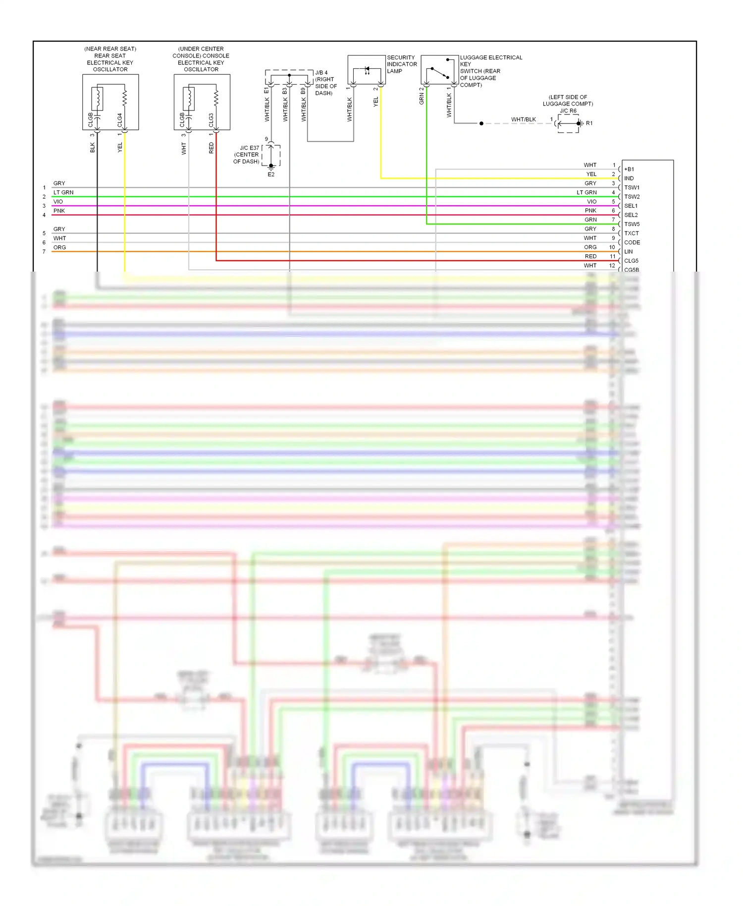 Wiring diagram security indicator lamp for Lexus ES XV40 (2006-2009) (1 of 3)