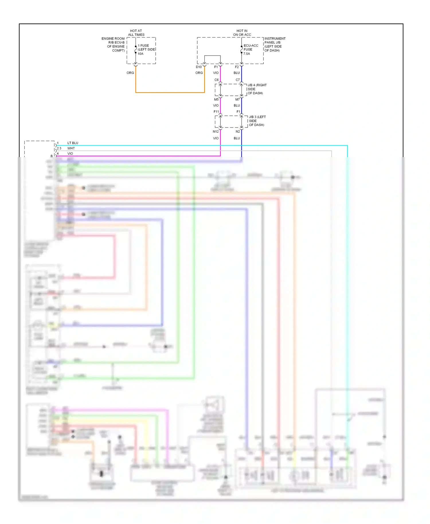 Wiring diagram wireless door lock buzzer for Lexus ES XV40 (2006-2009) (5 of 5)