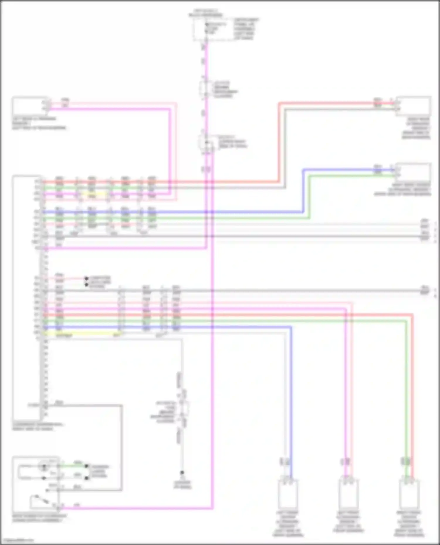 ES Lexus XV60 facelift (2015-2018): Rear sonar circuit (1 of 2)