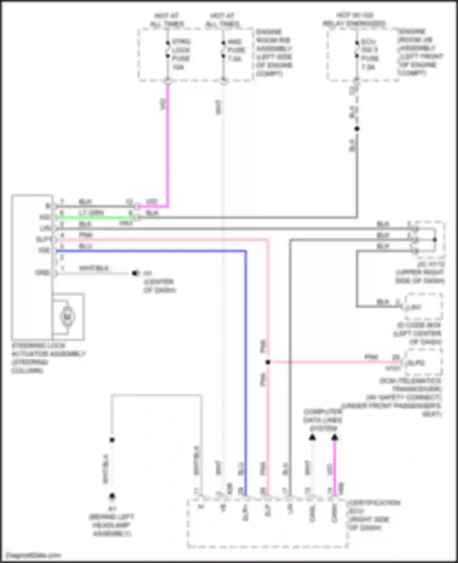 ES Lexus XV60 facelift (2015-2018): Steering column circuit