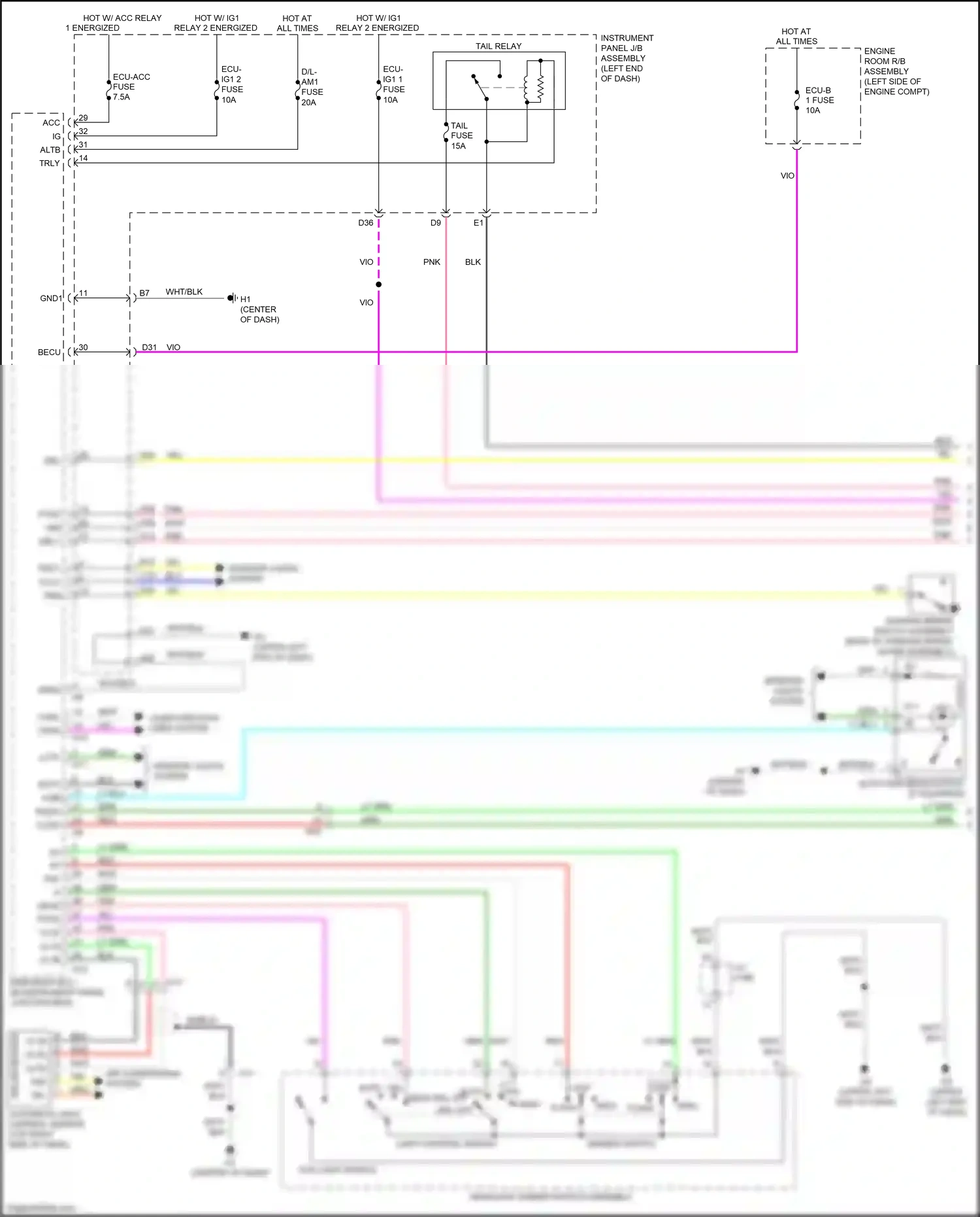 Wiring diagram blu for Lexus ES XV60 facelift (2015-2018) (83 of 151)