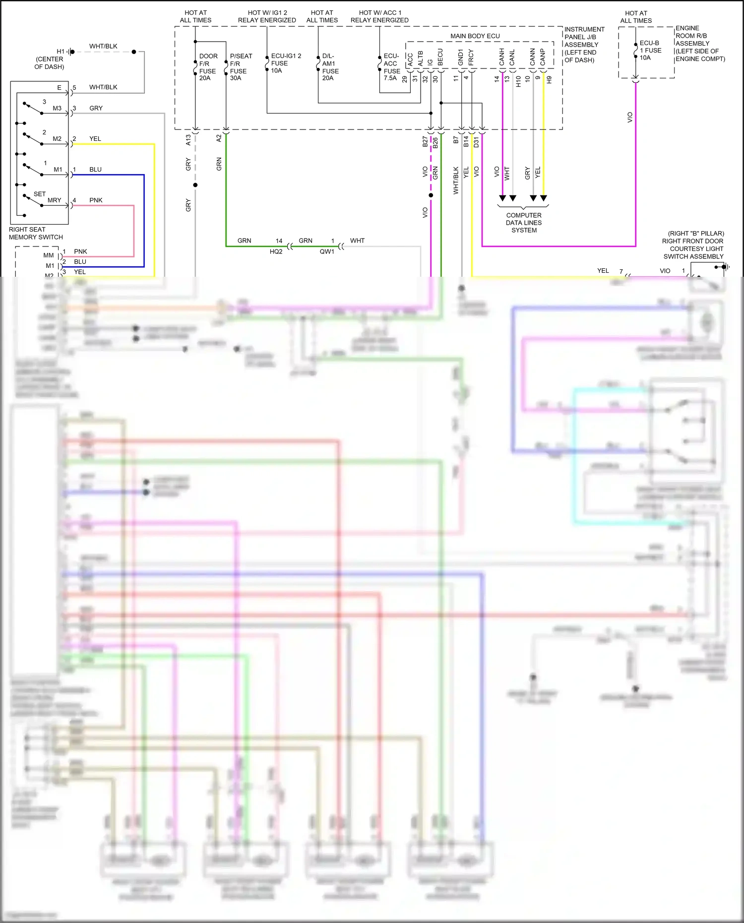 Wiring diagram blu for Lexus ES XV60 facelift (2015-2018) (40 of 151)
