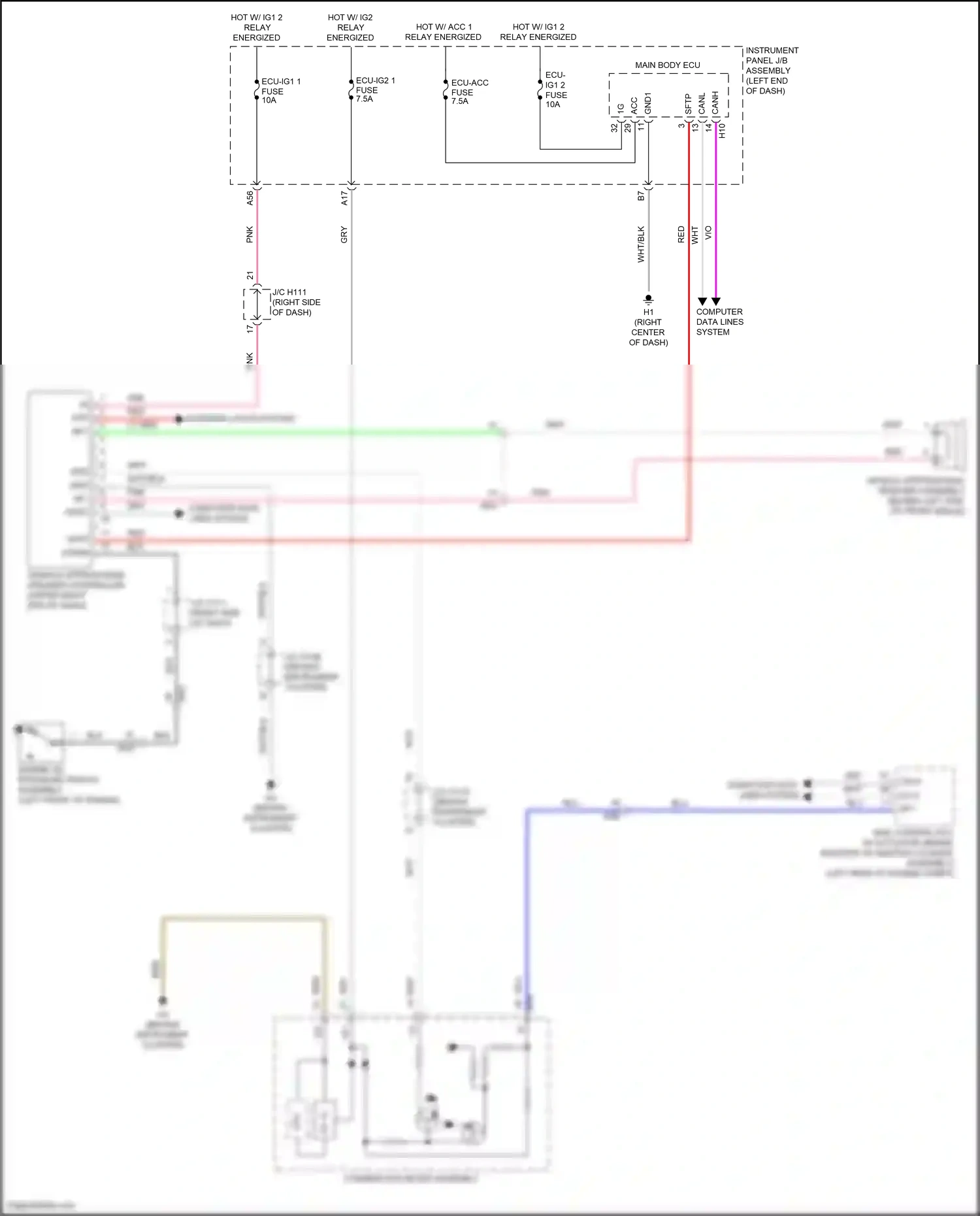 Wiring diagram computer data lines system for Lexus ES XV60 facelift (2015-2018) (50 of 107)