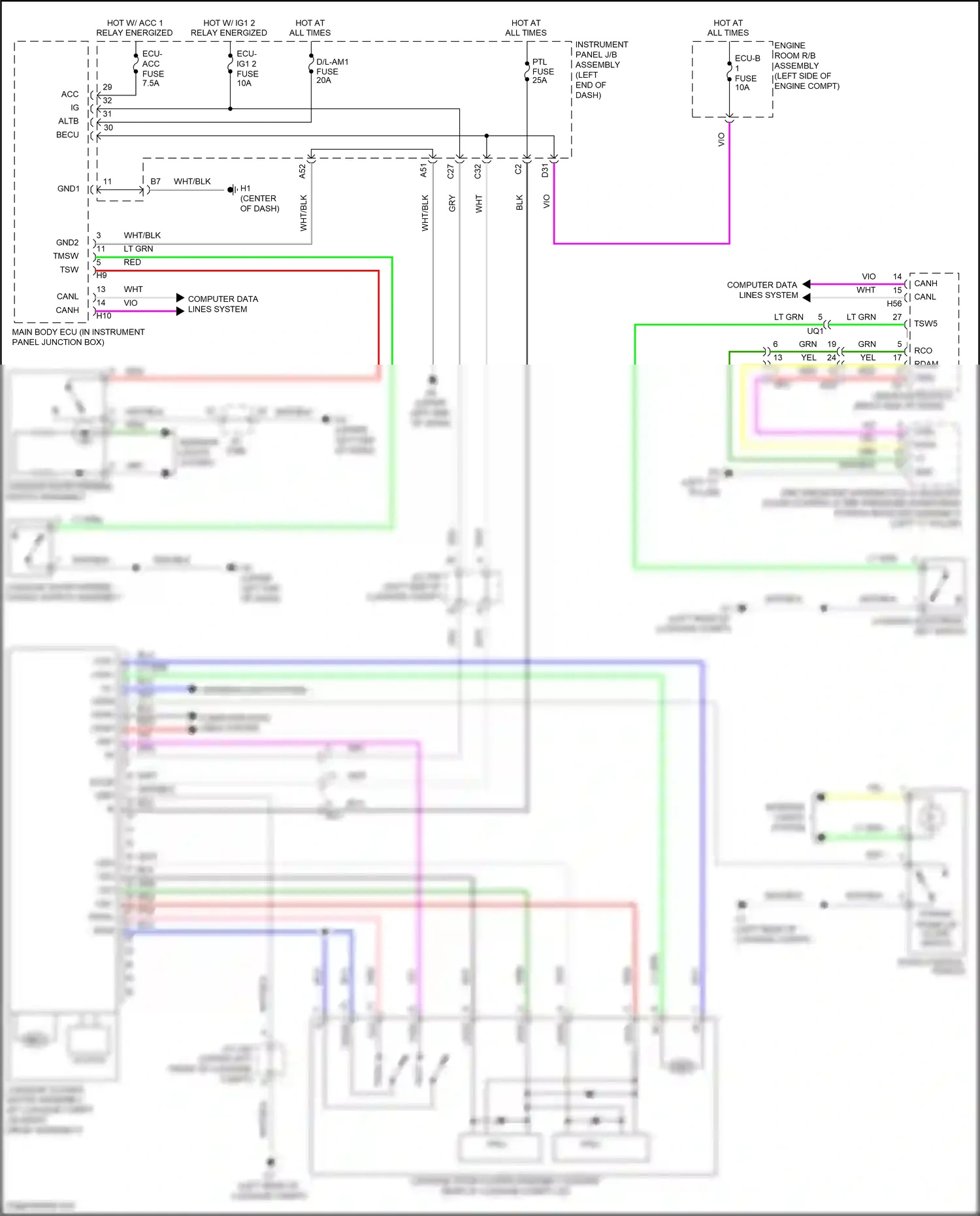Wiring diagram cps+ for Lexus ES XV60 facelift (2015-2018) (1 of 1)