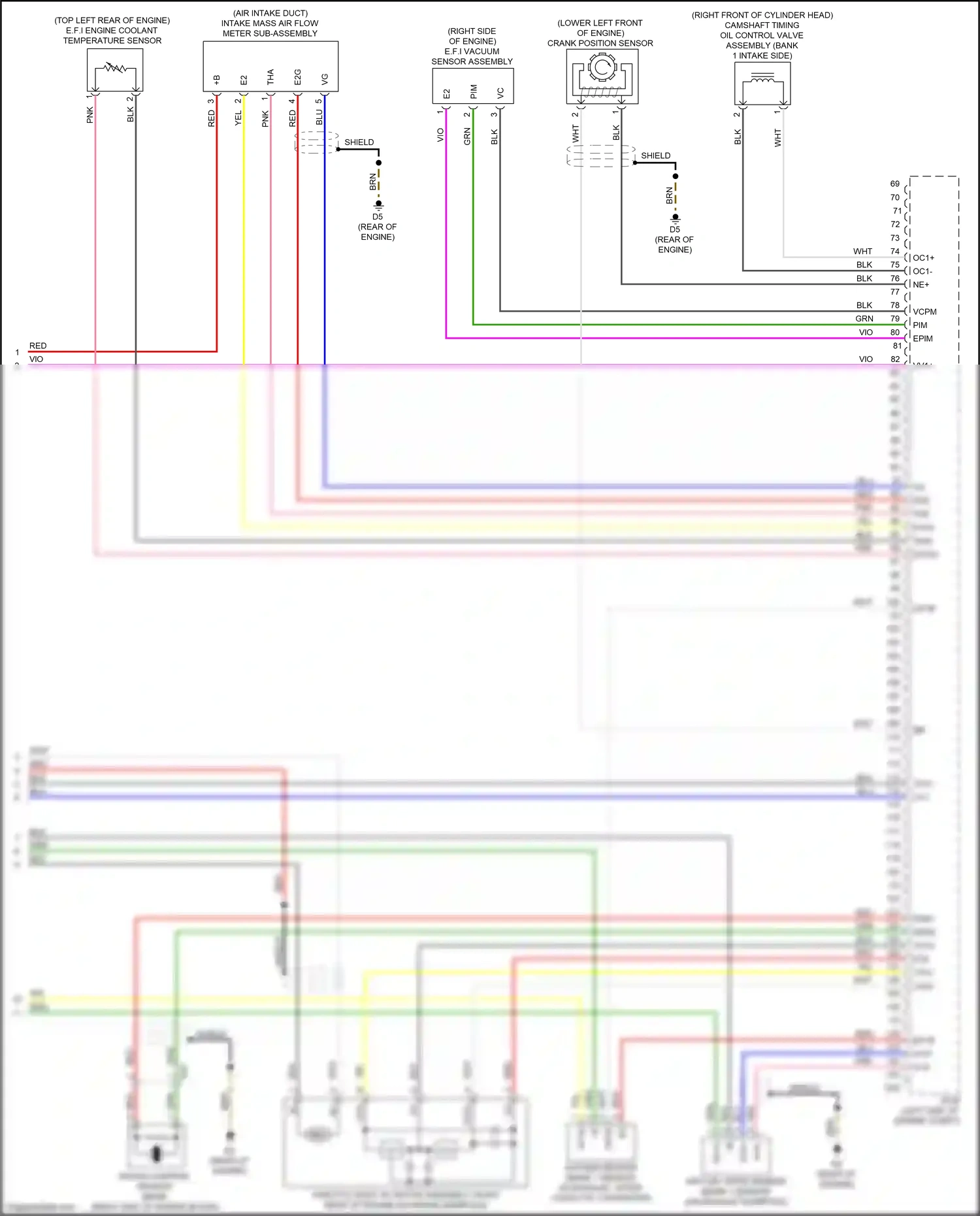 Wiring diagram e.f.i. engine coolant temperature sensor for Lexus ES XV60 facelift (2015-2018) (3 of 5)