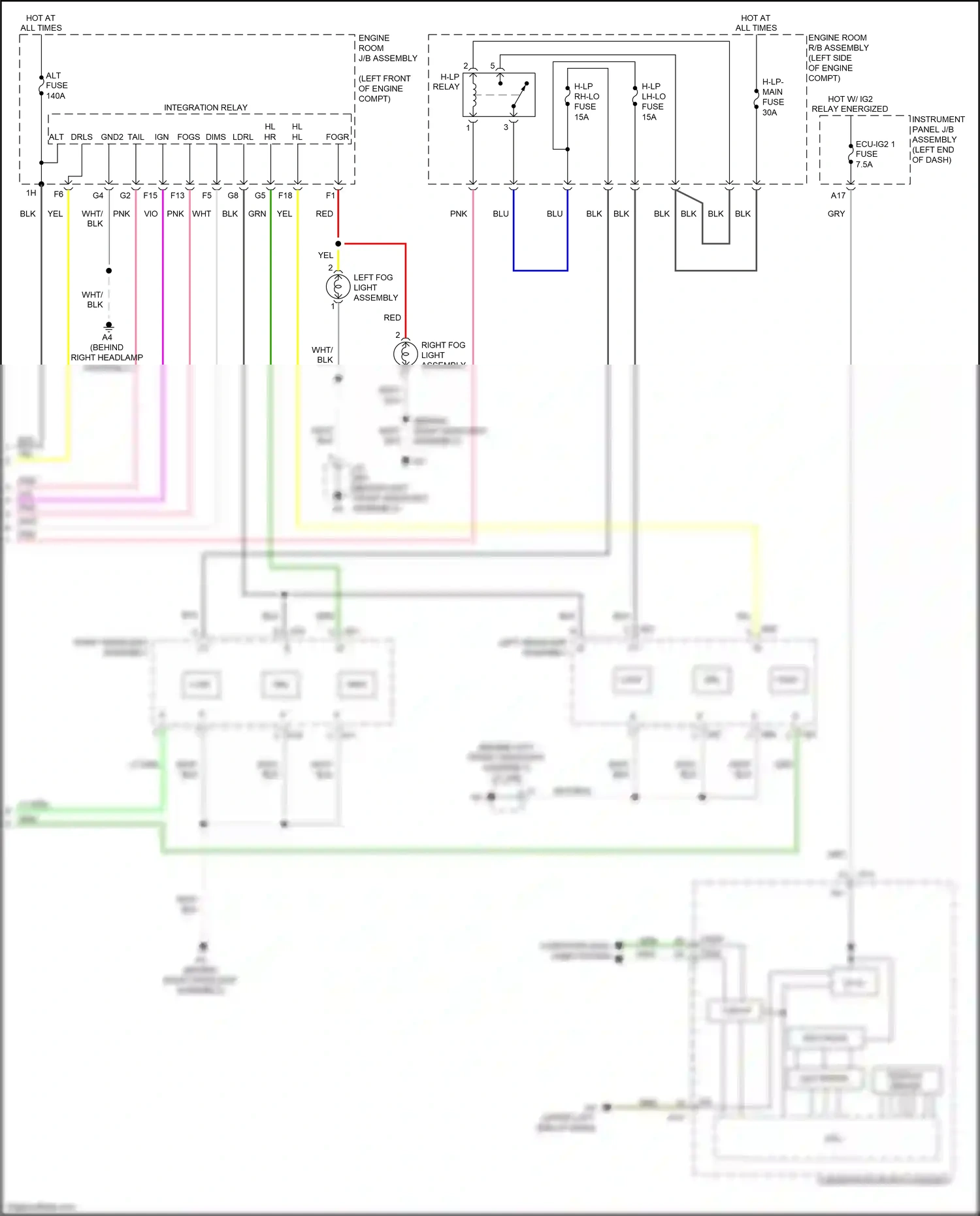Wiring diagram engine room j/b assembly for Lexus ES XV60 facelift (2015-2018) (15 of 29)