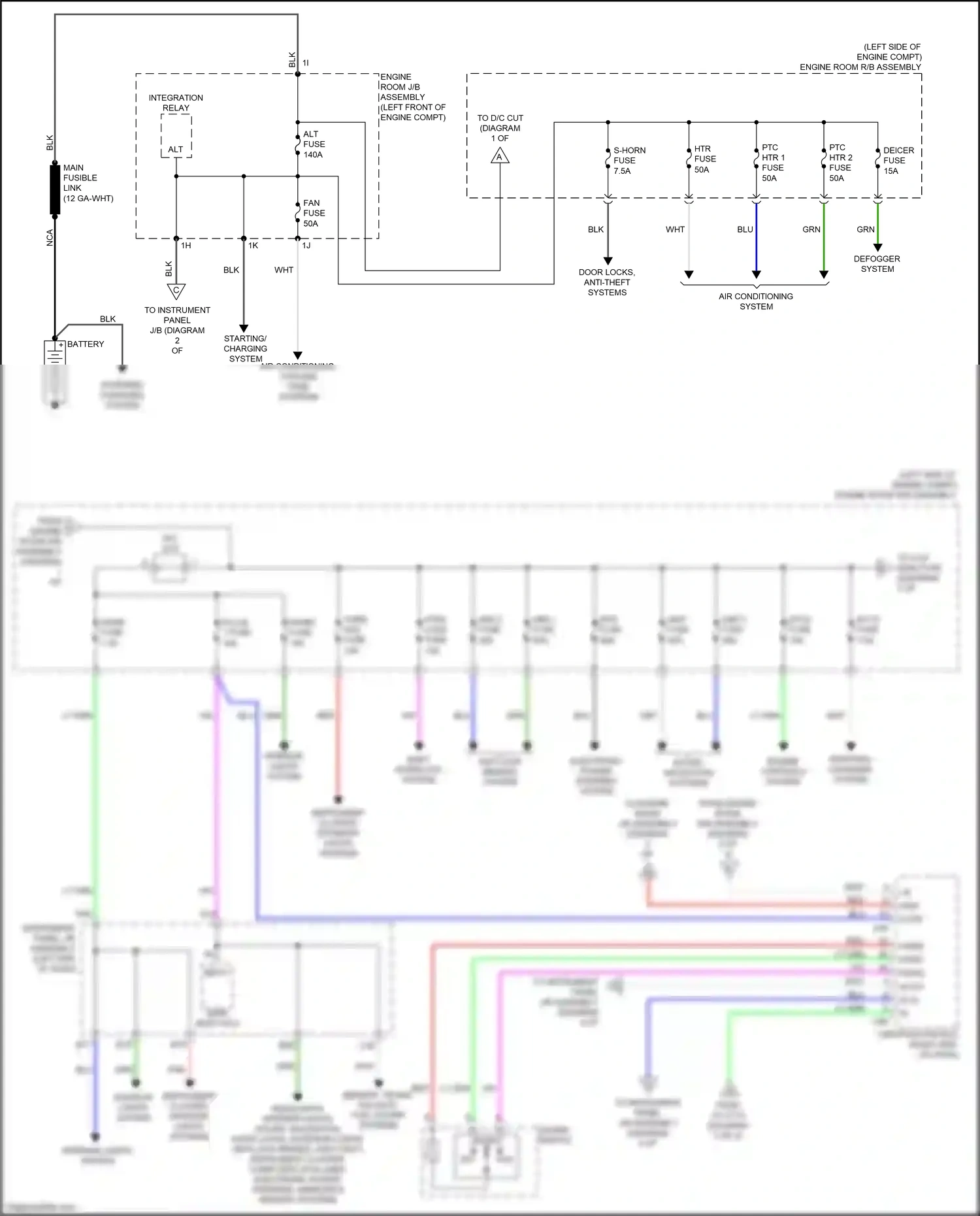 Wiring diagram engine room j/b assembly for Lexus ES XV60 facelift (2015-2018) (5 of 29)