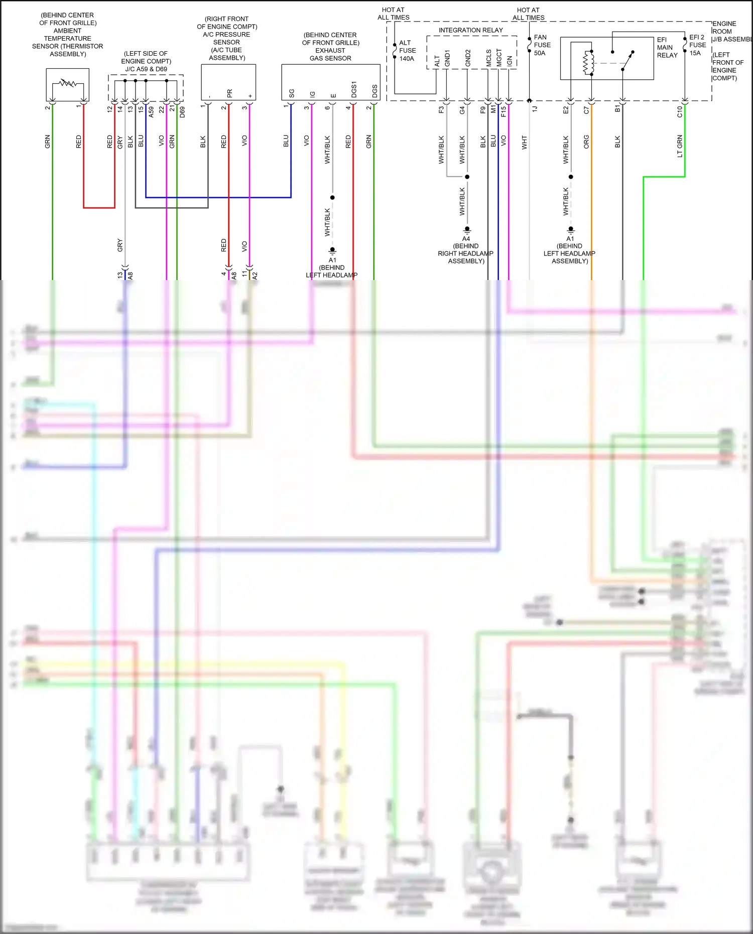 Wiring diagram engine room j/b assembly for Lexus ES XV60 facelift (2015-2018) (11 of 29)