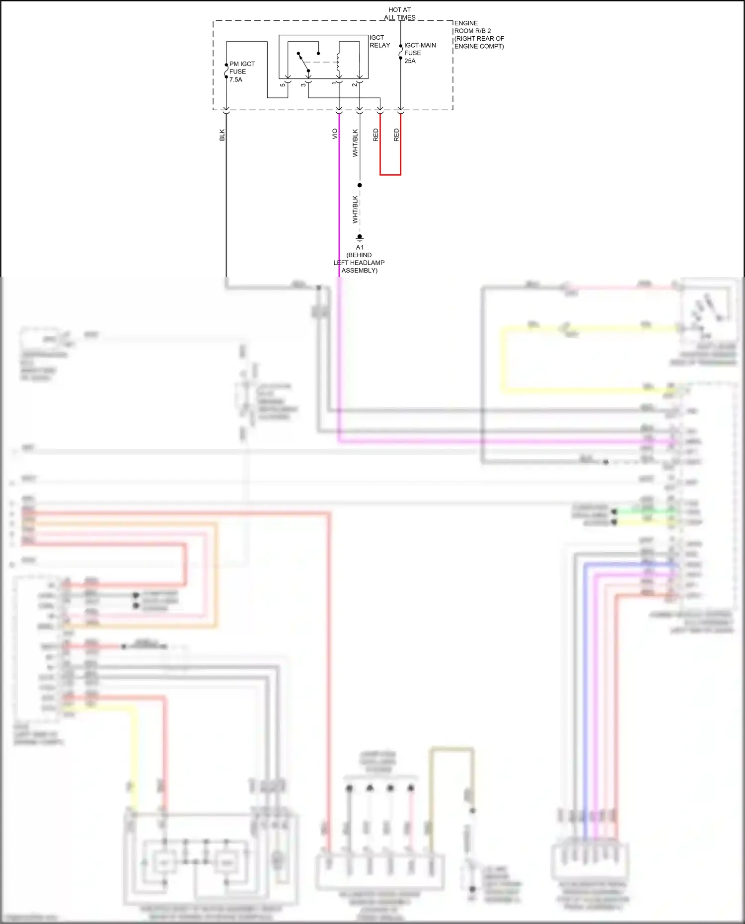 Wiring diagram engine room r/b 2 for Lexus ES XV60 facelift (2015-2018) (2 of 3)