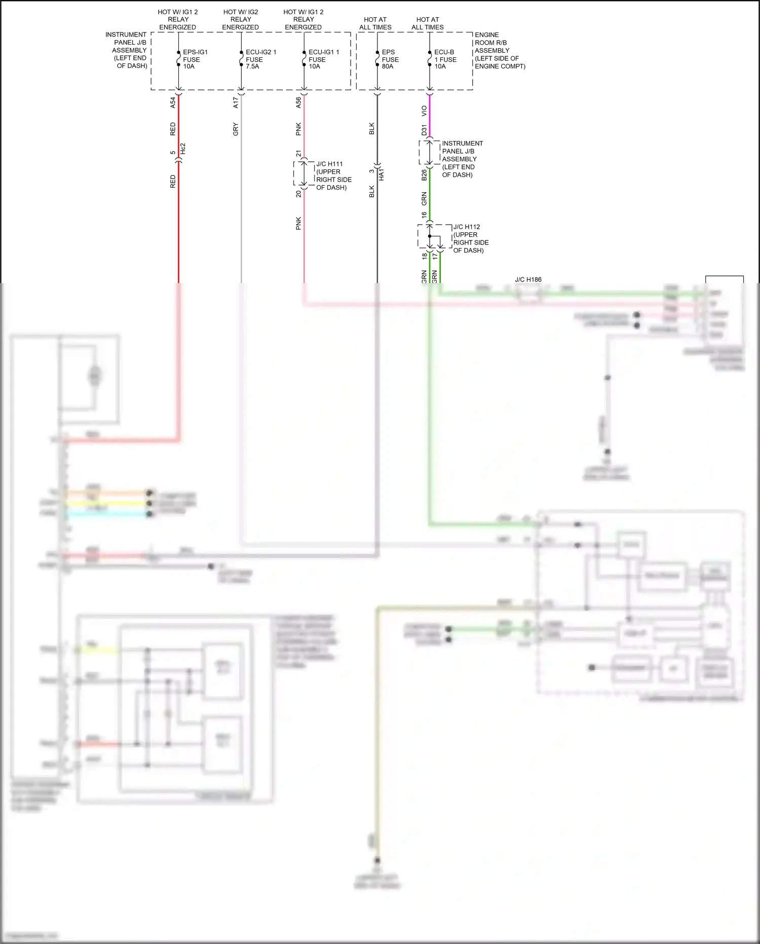 Wiring diagram engine room r/b assembly for Lexus ES XV60 facelift (2015-2018) (23 of 65)