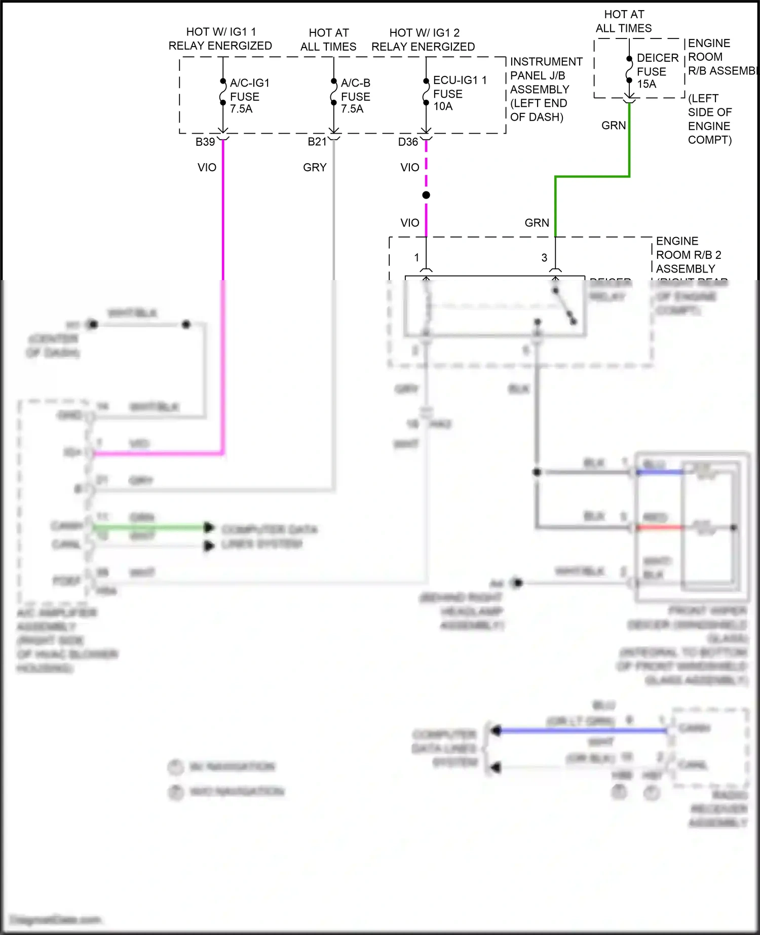 Wiring diagram engine room r/b assembly for Lexus ES XV60 facelift (2015-2018) (3 of 65)