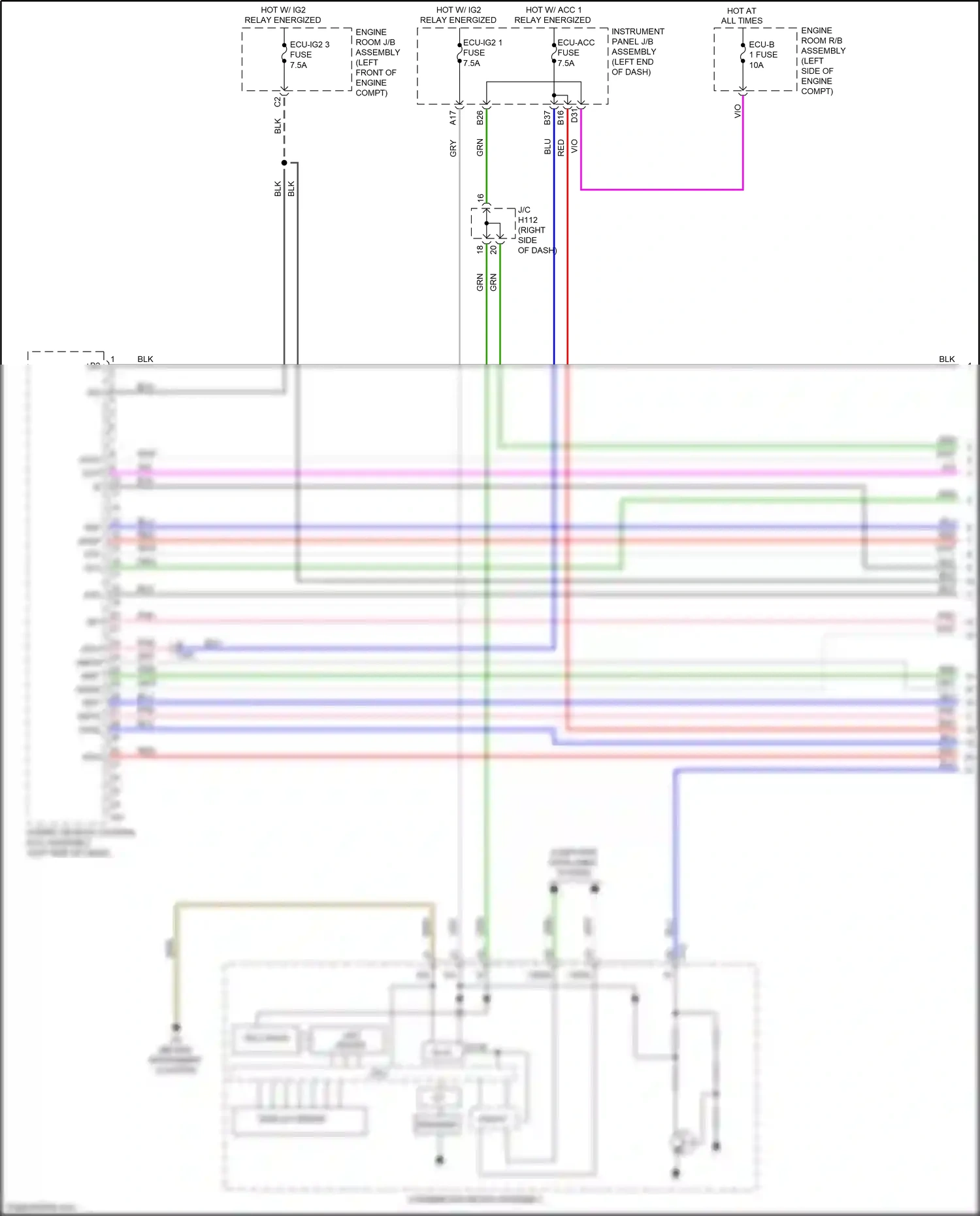 Wiring diagram es ig+ for Lexus ES XV60 facelift (2015-2018) (2 of 2)
