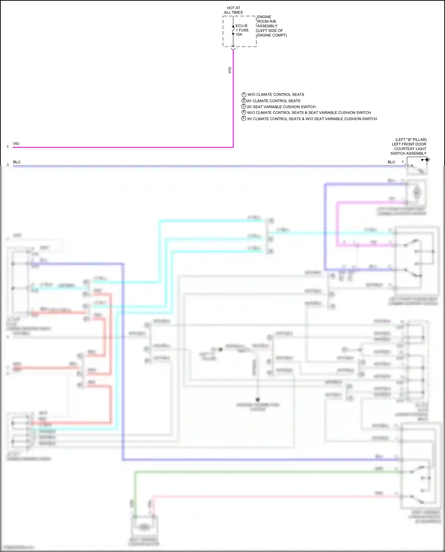 Wiring diagram ground distribution system for Lexus ES XV60 facelift (2015-2018) (3 of 4)
