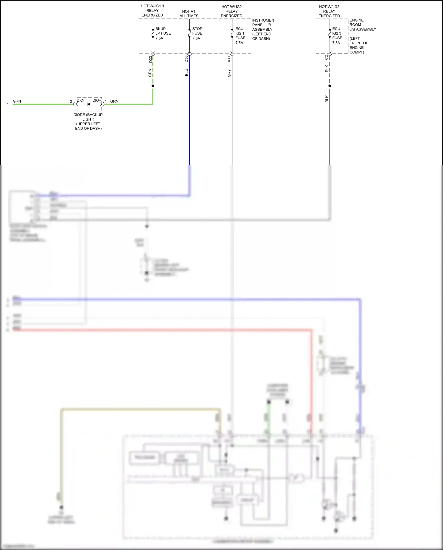 Wiring diagram ig+ es for Lexus ES XV60 facelift (2015-2018) (2 of 3)