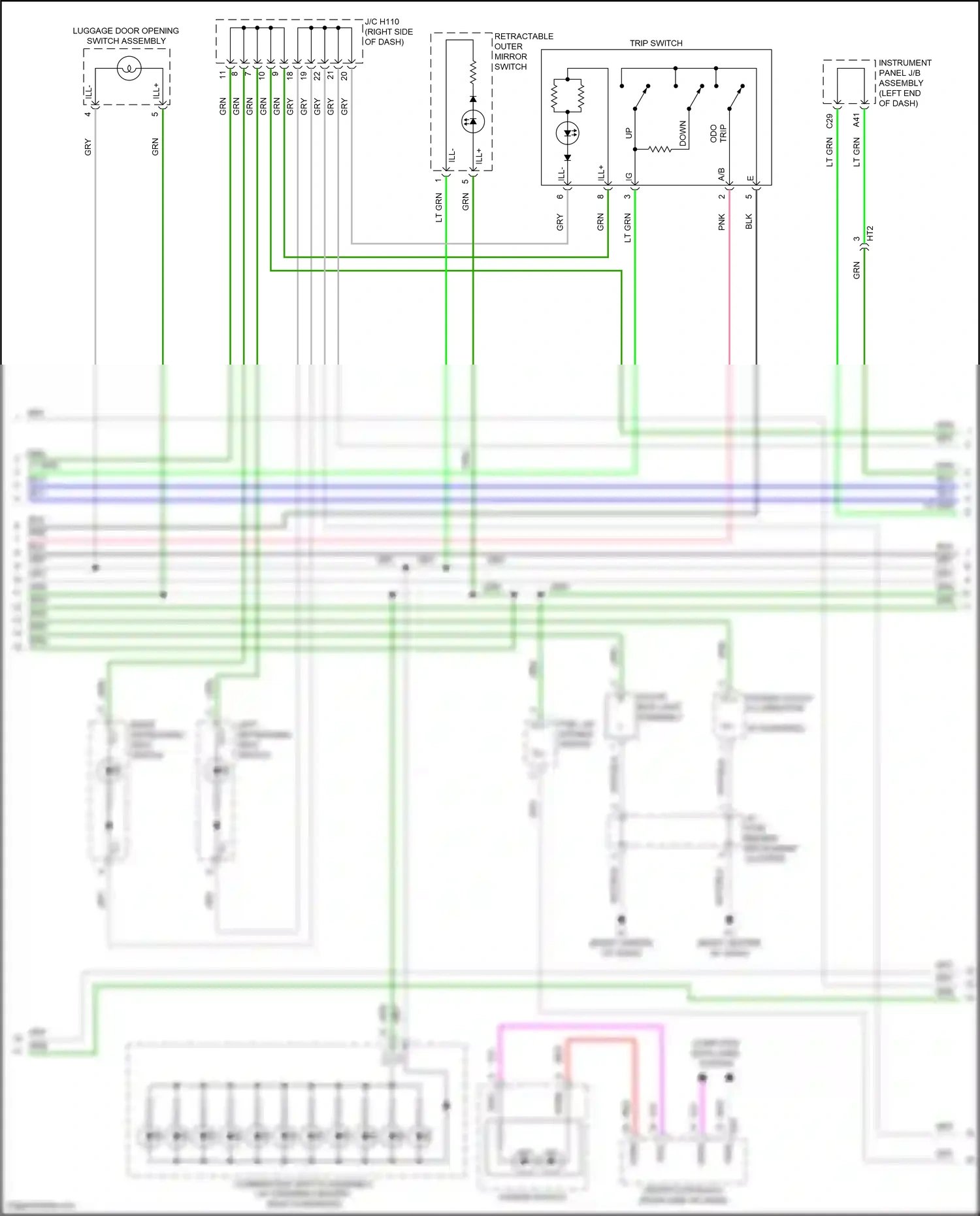 Wiring diagram instrument panel j/b assembly for Lexus ES XV60 facelift (2015-2018) (23 of 91)