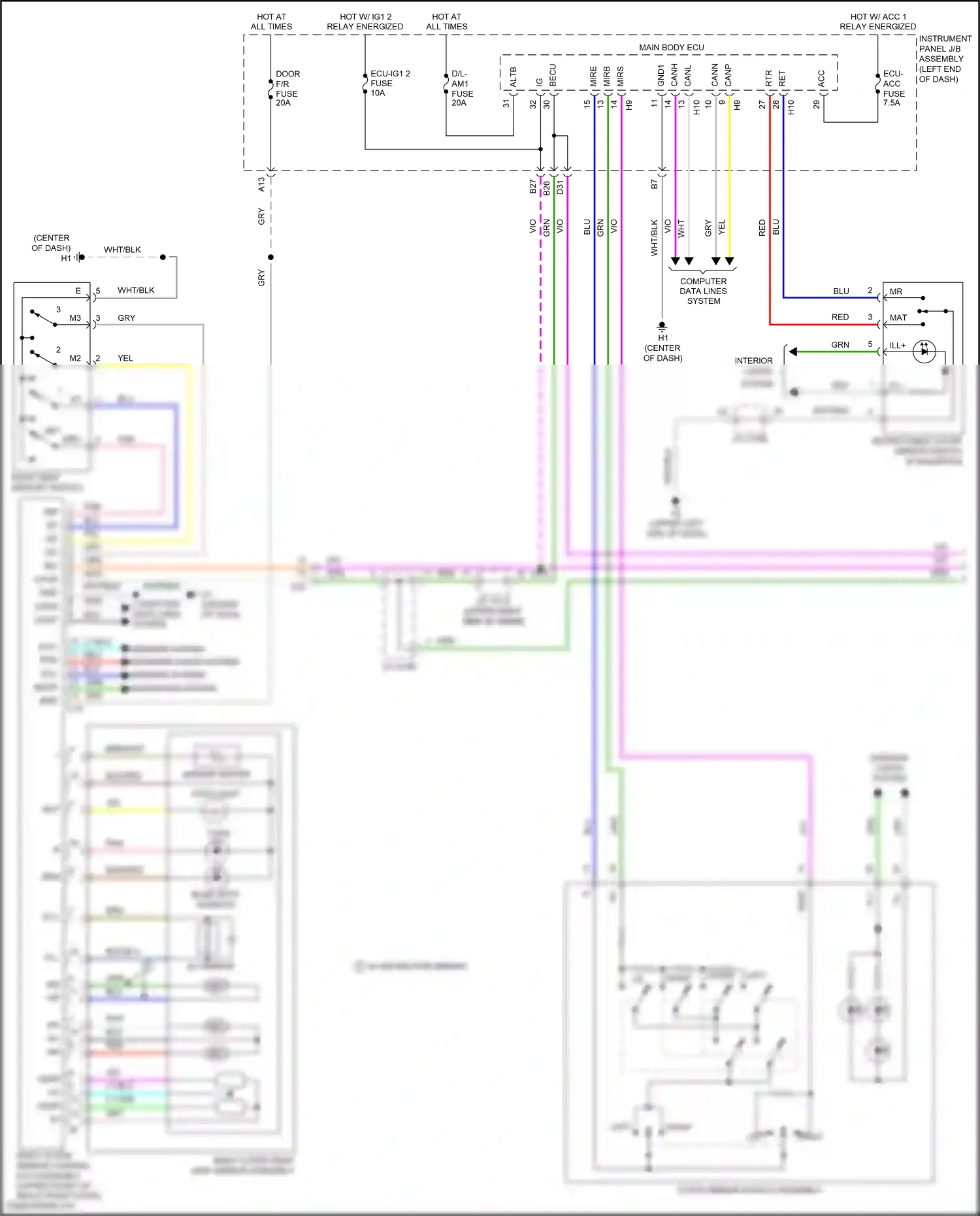 Wiring diagram mat) for Lexus ES XV60 facelift (2015-2018) (1 of 1)