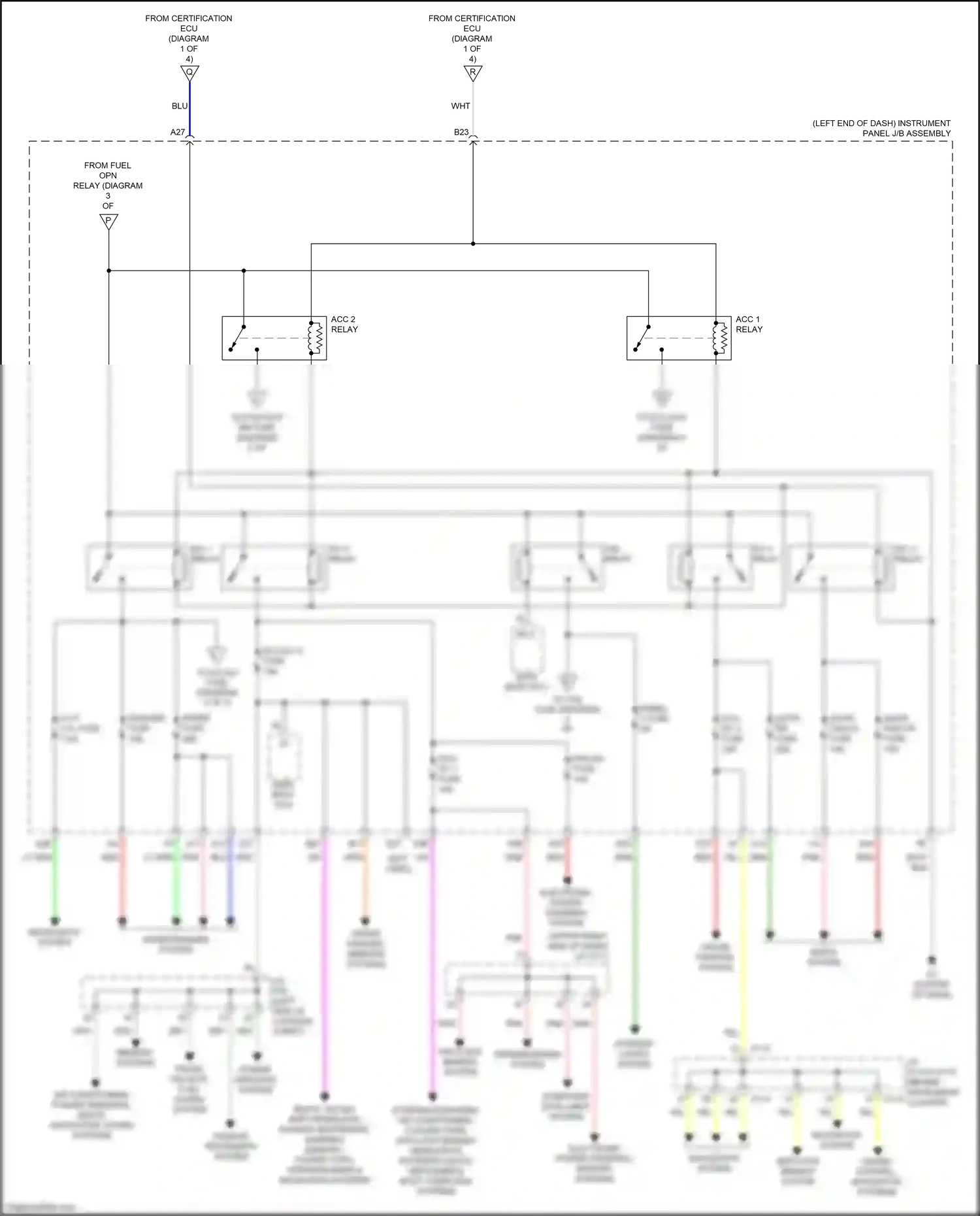 Wiring diagram passive restraints system for Lexus ES XV60 facelift (2015-2018) (3 of 5)