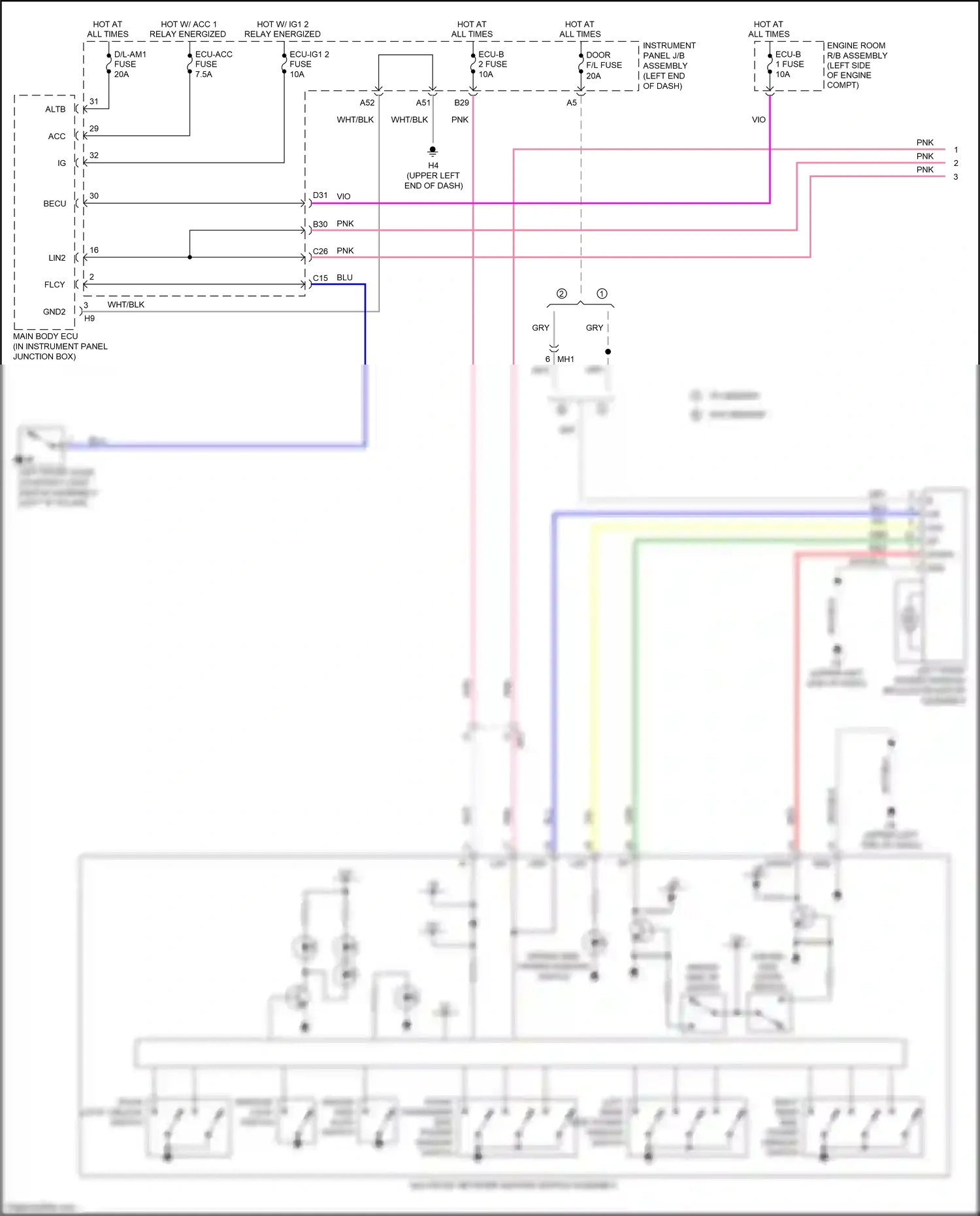 Wiring diagram pnk for Lexus ES XV60 facelift (2015-2018) (78 of 137)
