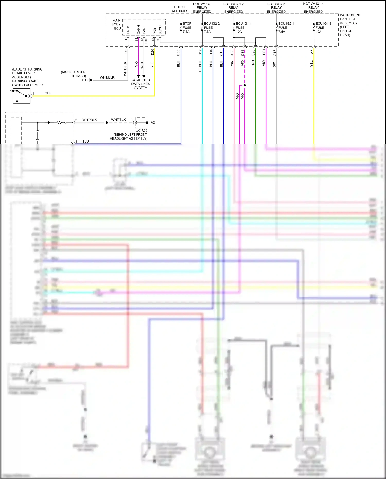 Wiring diagram red for Lexus ES XV60 facelift (2015-2018) (11 of 145)