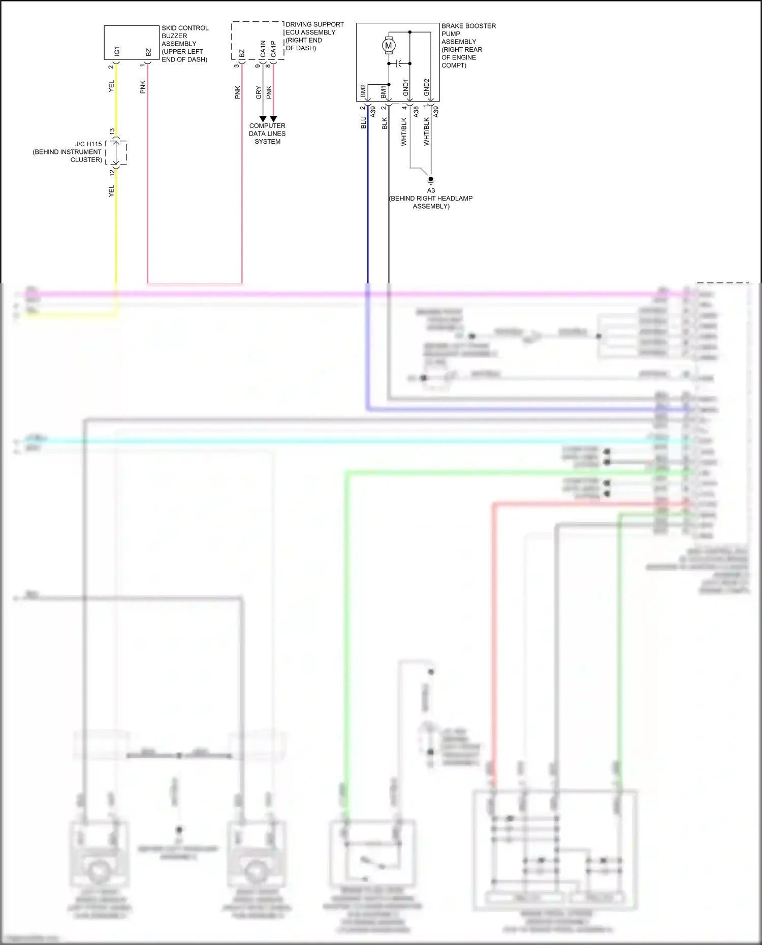 Wiring diagram right front speed sensor for Lexus ES XV60 facelift (2015-2018) (2 of 5)