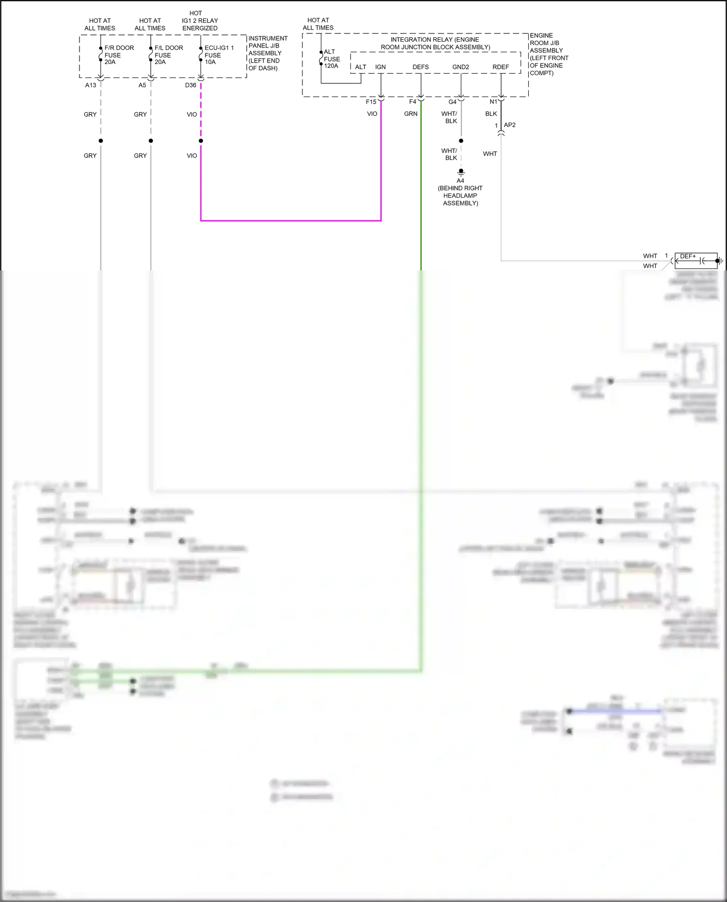 Wiring diagram right outer mirror control ecu assembly for Lexus ES XV60 facelift (2015-2018) (10 of 10)