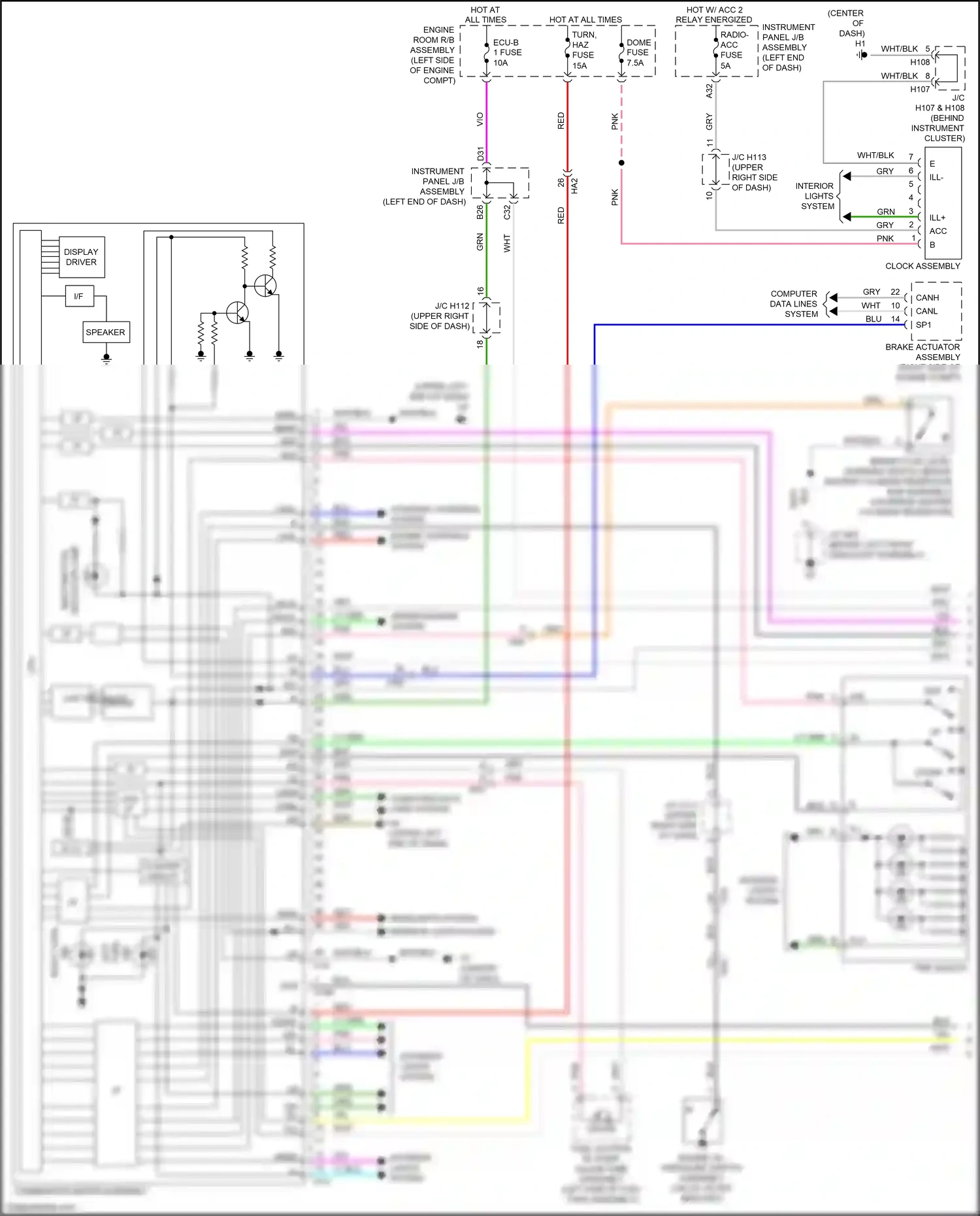 Wiring diagram right turn for Lexus ES XV60 facelift (2015-2018) (1 of 1)