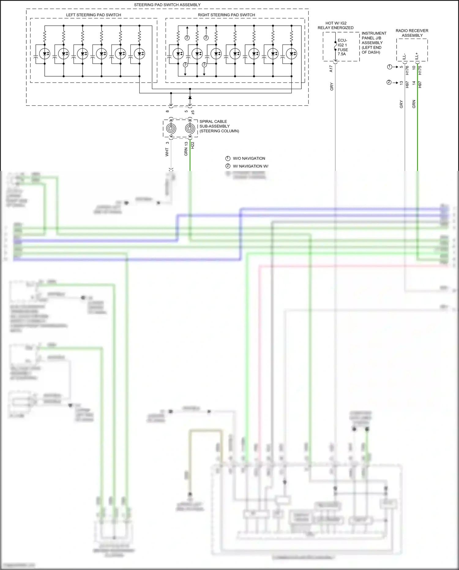 Wiring diagram spiral cable sub-assembly for Lexus ES XV60 facelift (2015-2018) (13 of 15)
