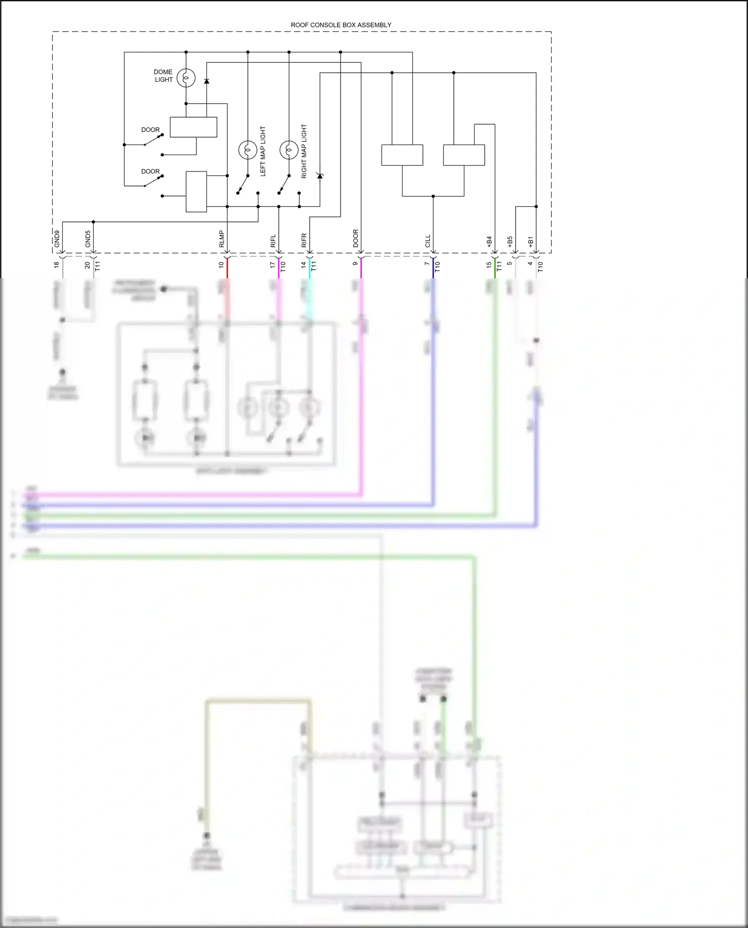 Wiring diagram spot light assembly for Lexus ES XV60 facelift (2015-2018) (1 of 3)
