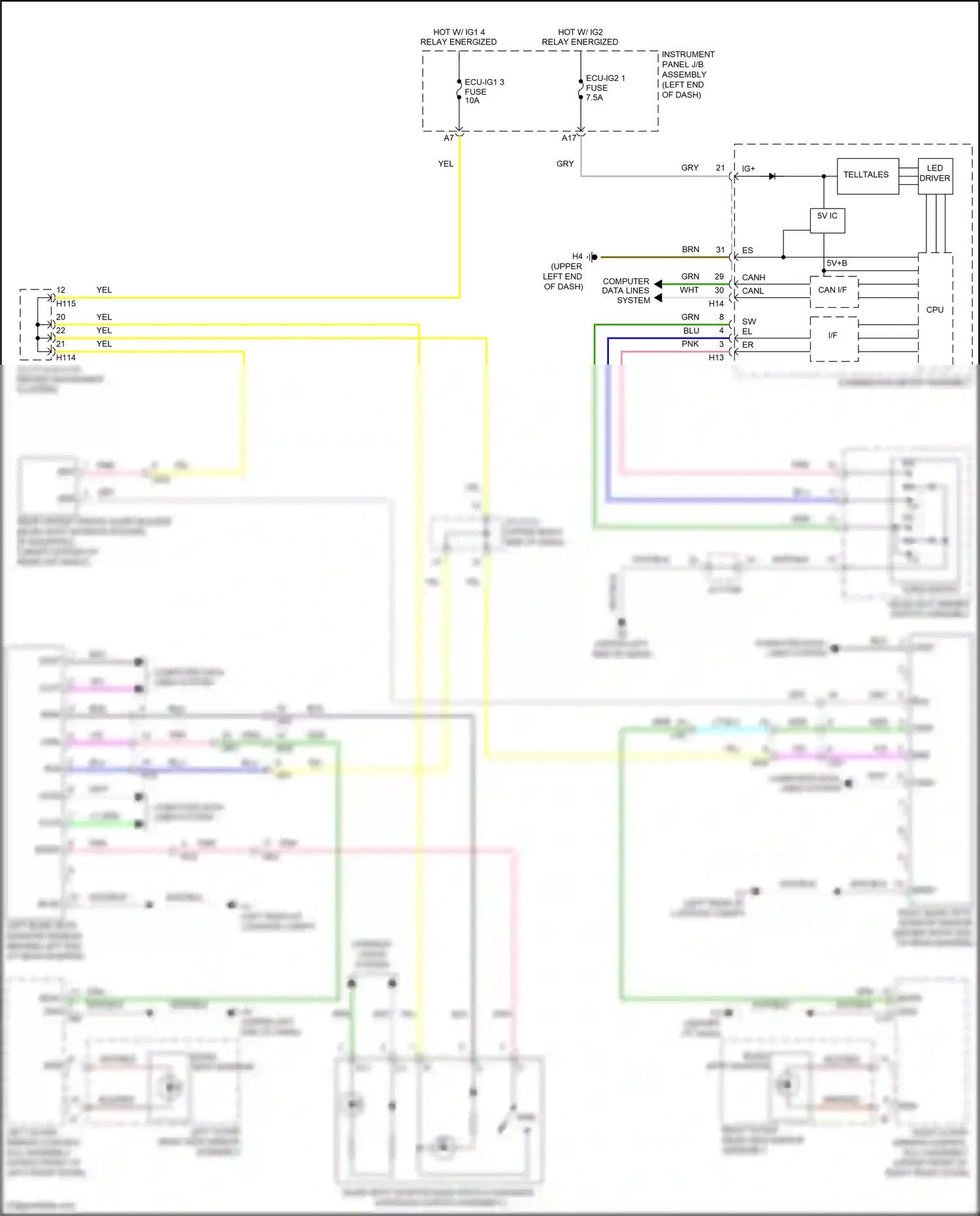 Wiring diagram turn switch for Lexus ES XV60 facelift (2015-2018) (1 of 3)