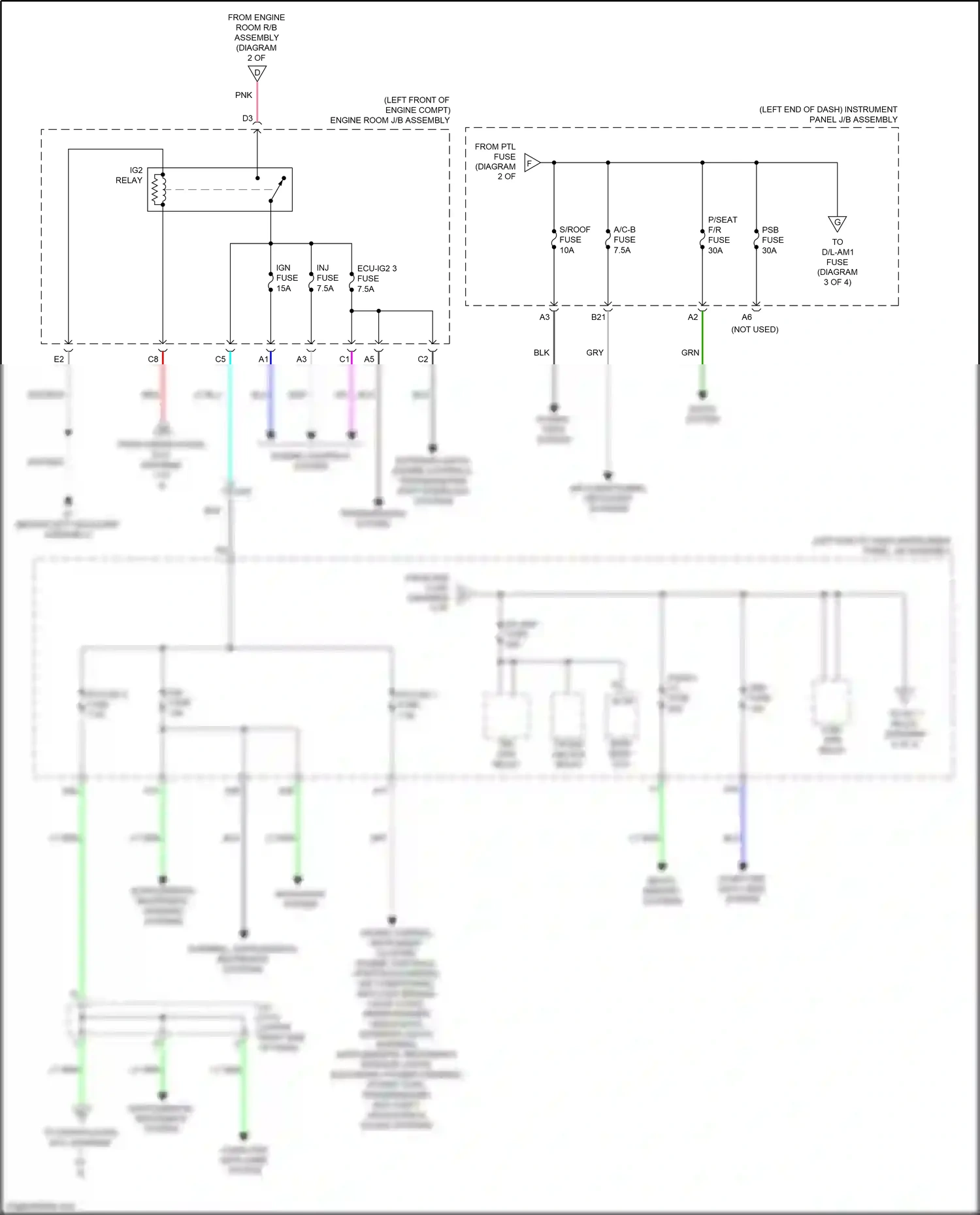 Wiring diagram warning, supplemental restraints systems for Lexus ES XV60 facelift (2015-2018) (1 of 1)