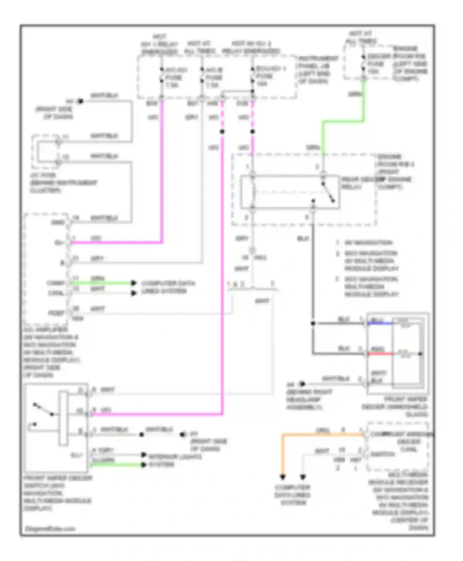 ES Lexus XV60 (2012-2015): Front deicer circuit
