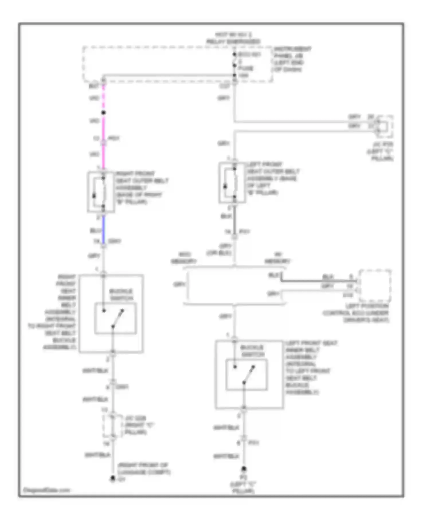 ES Lexus XV60 (2012-2015): Passive restraints circuit