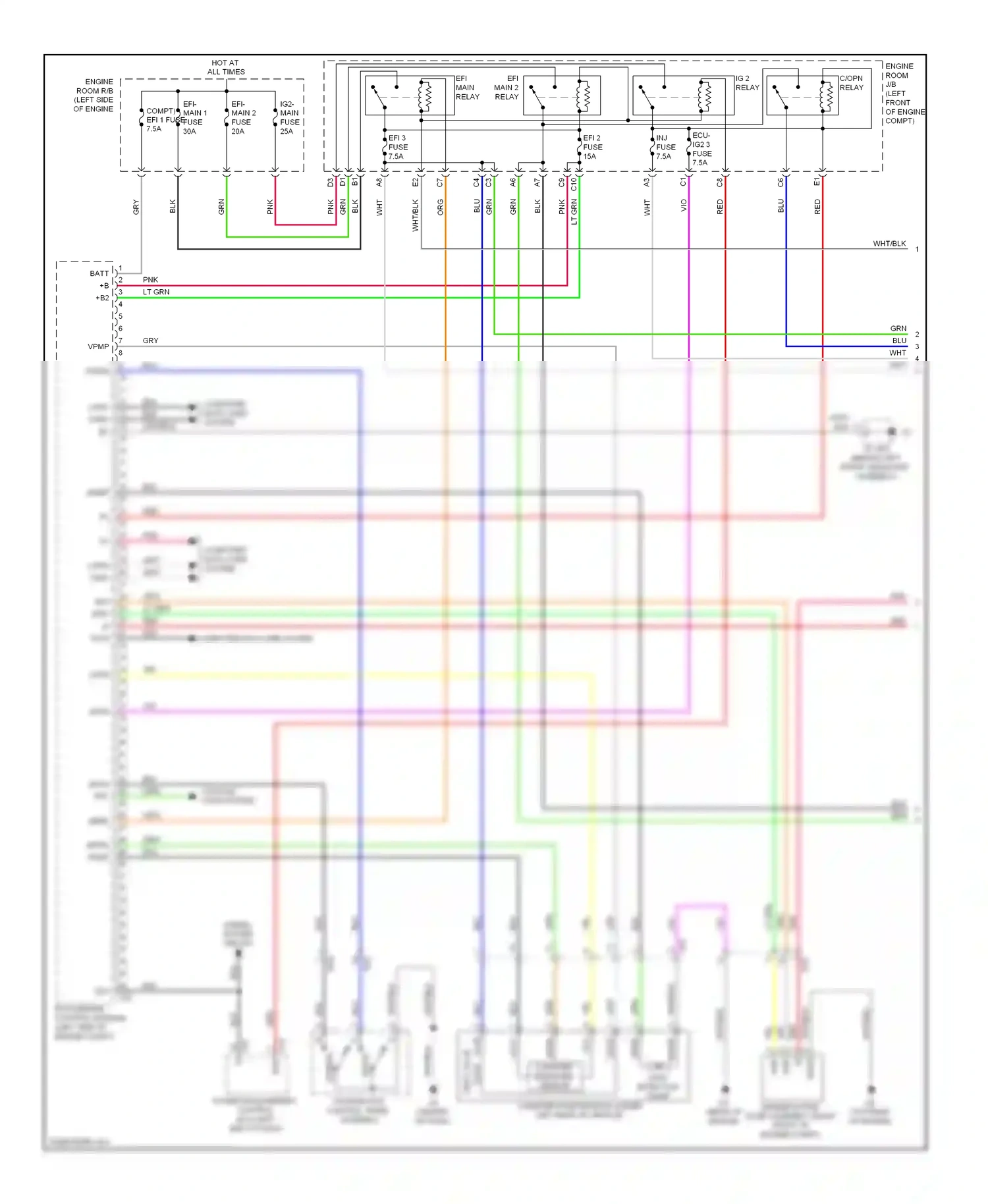 Wiring diagram cooling fans system for Lexus ES XV60 (2012-2015) (1 of 2)