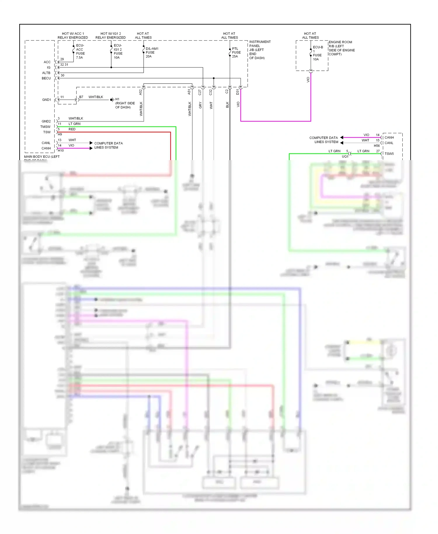 Wiring diagram cps+ for Lexus ES XV60 (2012-2015) (1 of 1)