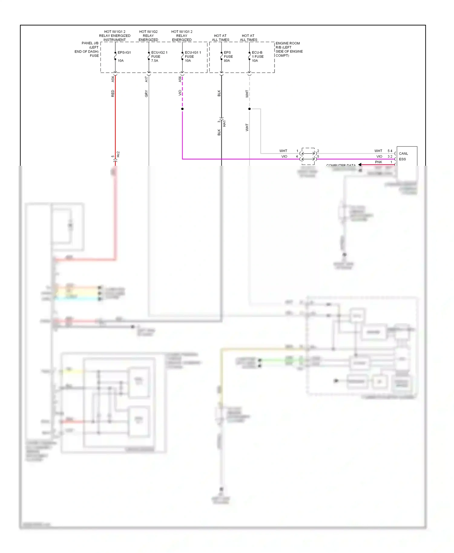 Wiring diagram cpu can i/f for Lexus ES XV60 (2012-2015) (2 of 2)