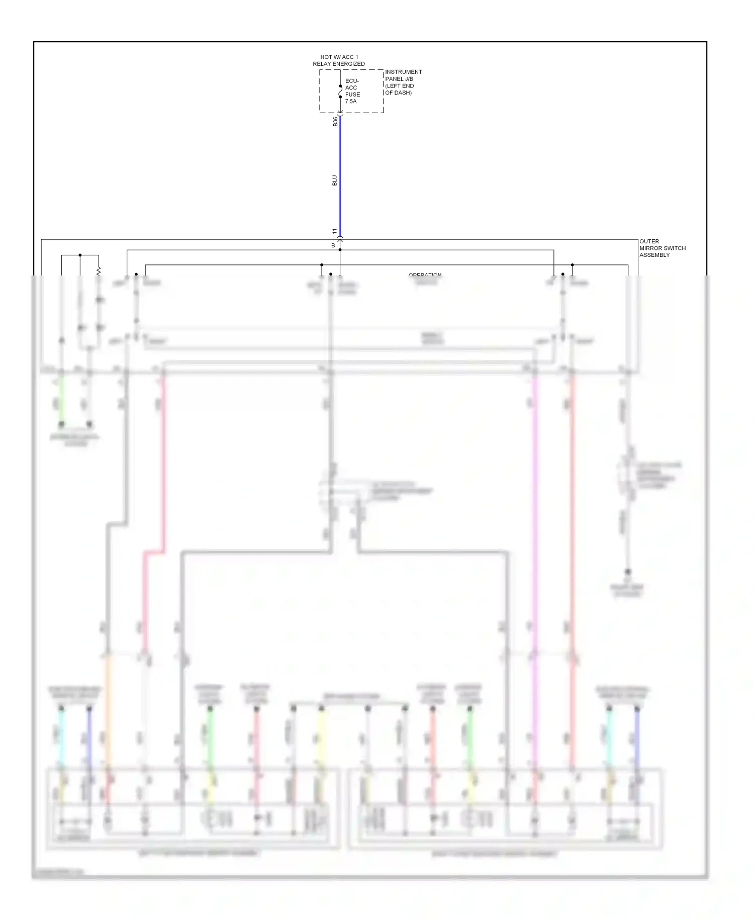 Wiring diagram ec mirror for Lexus ES XV60 (2012-2015) (3 of 3)