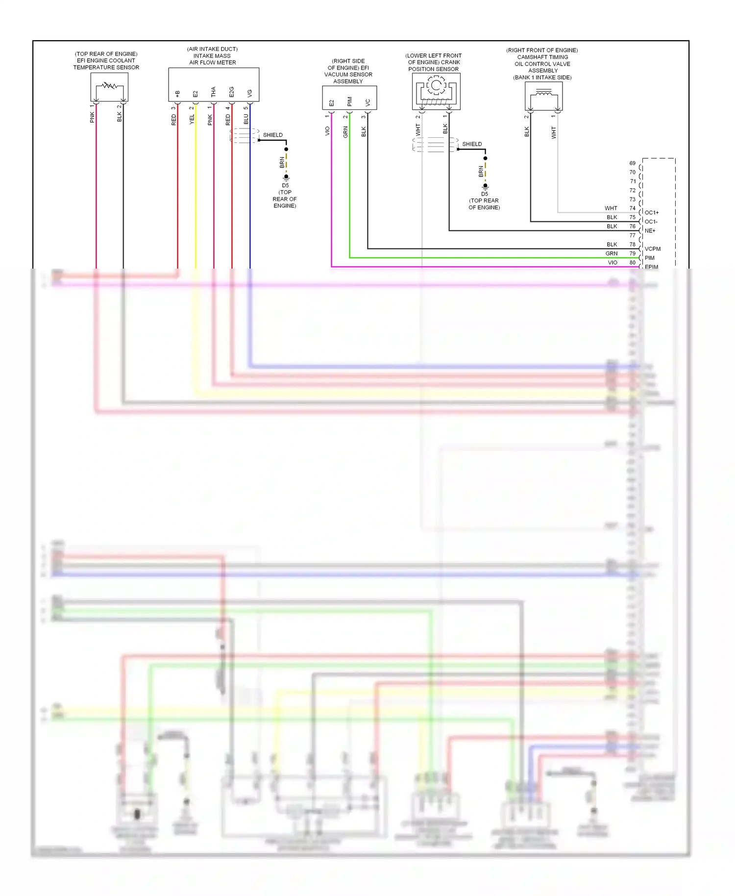 Lexus ES XV60 (2012-2015) ecm (engine control module) (left side of engine compt) wiring diagram  (10 of 14)