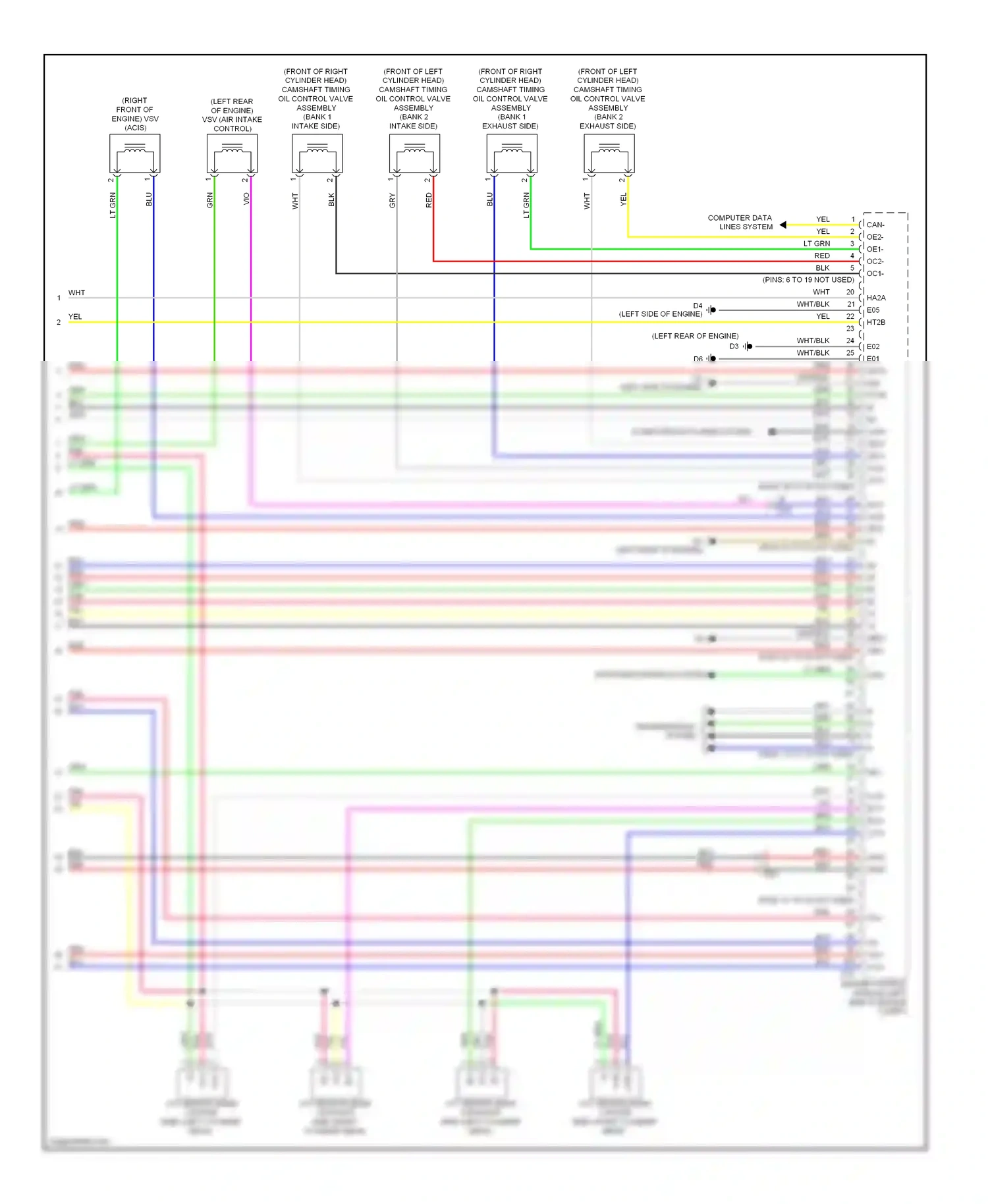 Lexus ES XV60 (2012-2015) engine control module (left side of engine compt) wiring diagram  (6 of 6)