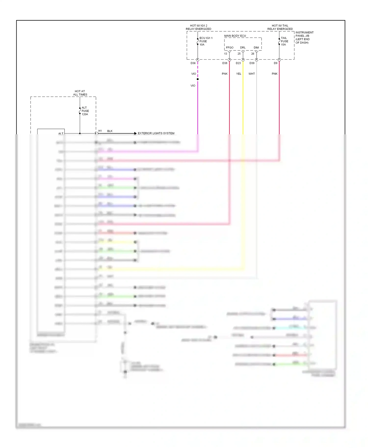 Lexus ES XV60 (2012-2015) fogs wiring diagram  (1 of 1)