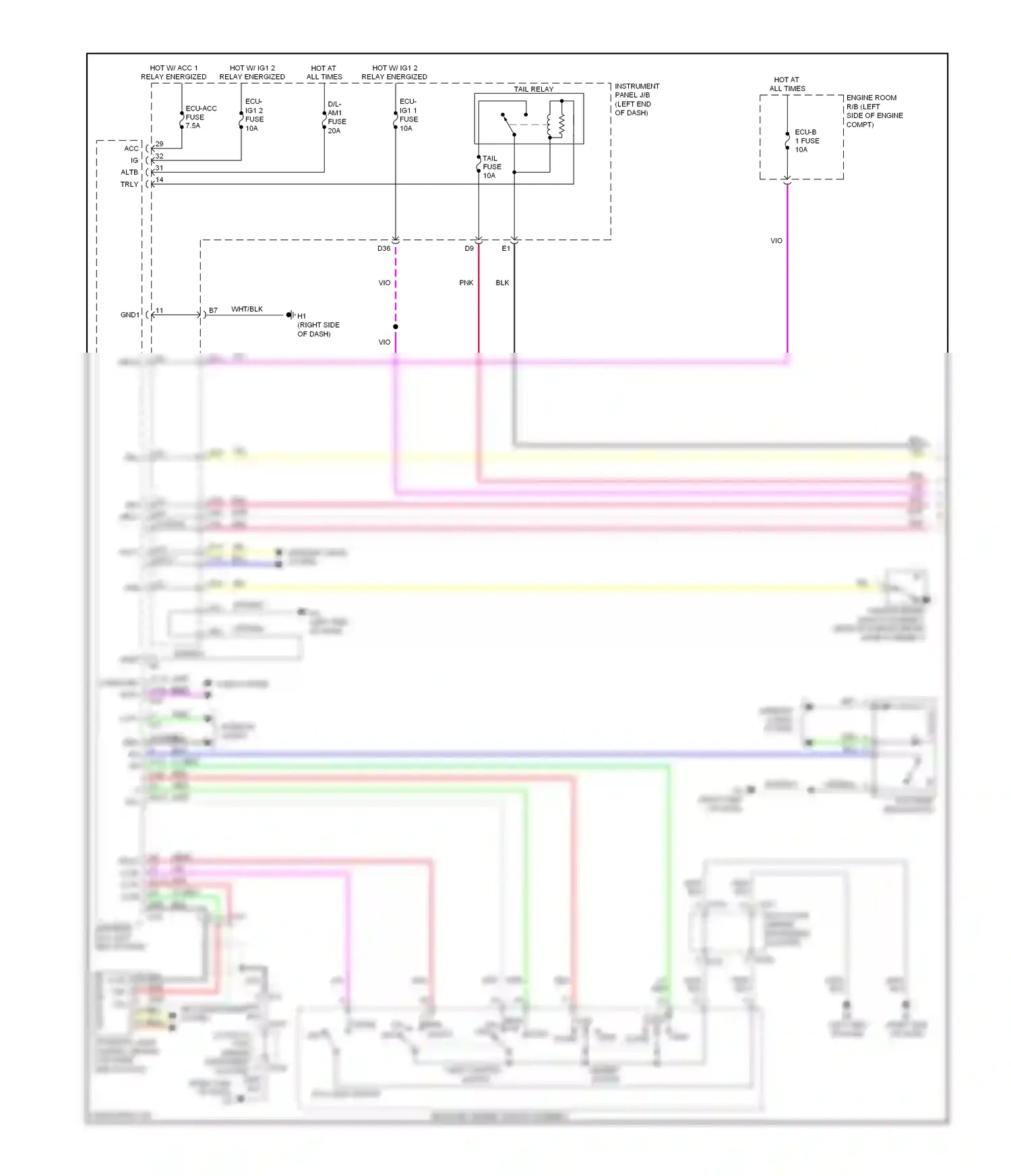 Wiring diagram head front tail auto off for Lexus ES XV60 (2012-2015) (1 of 1)