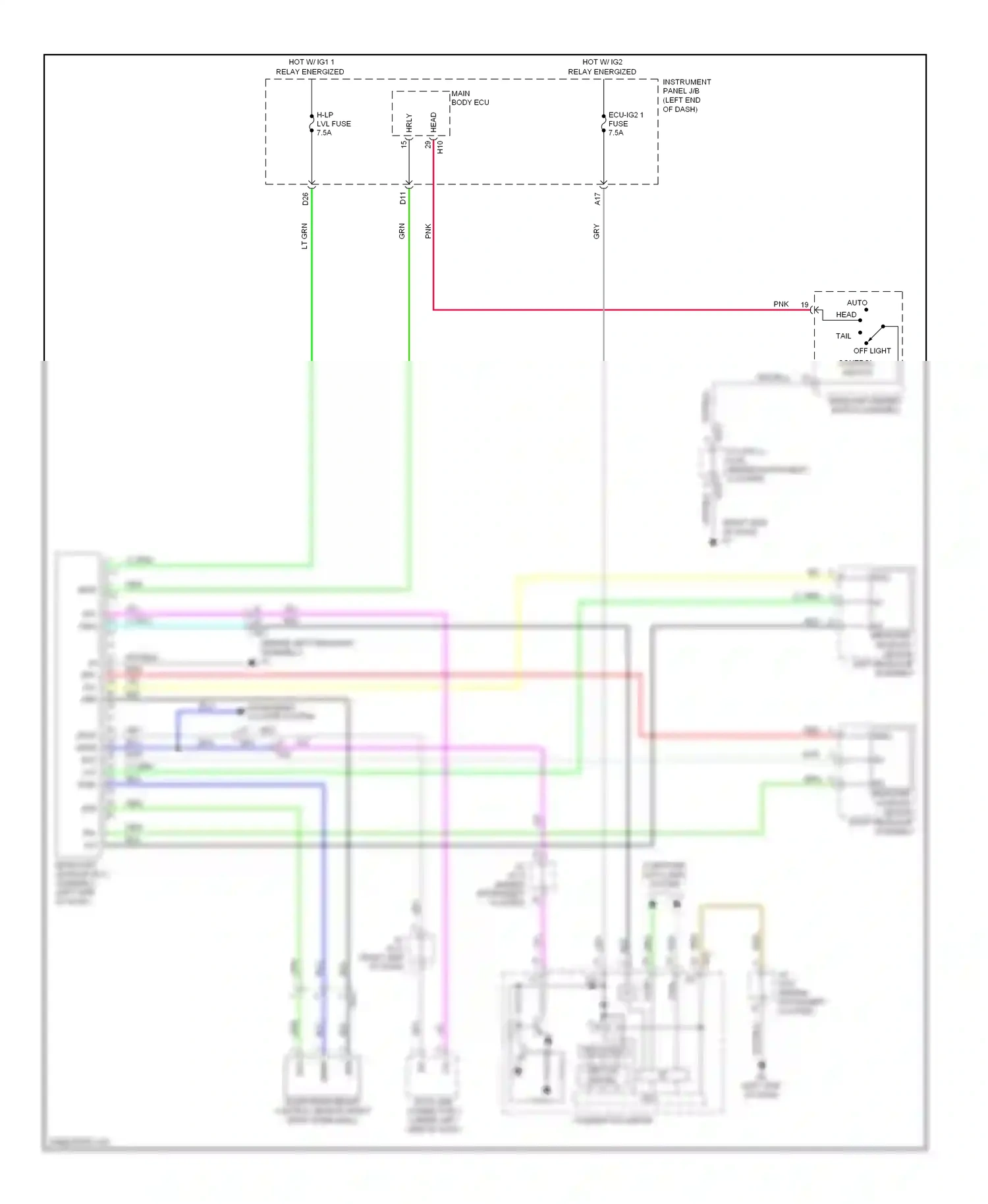 Wiring diagram ig+ i/f for Lexus ES XV60 (2012-2015) (1 of 1)