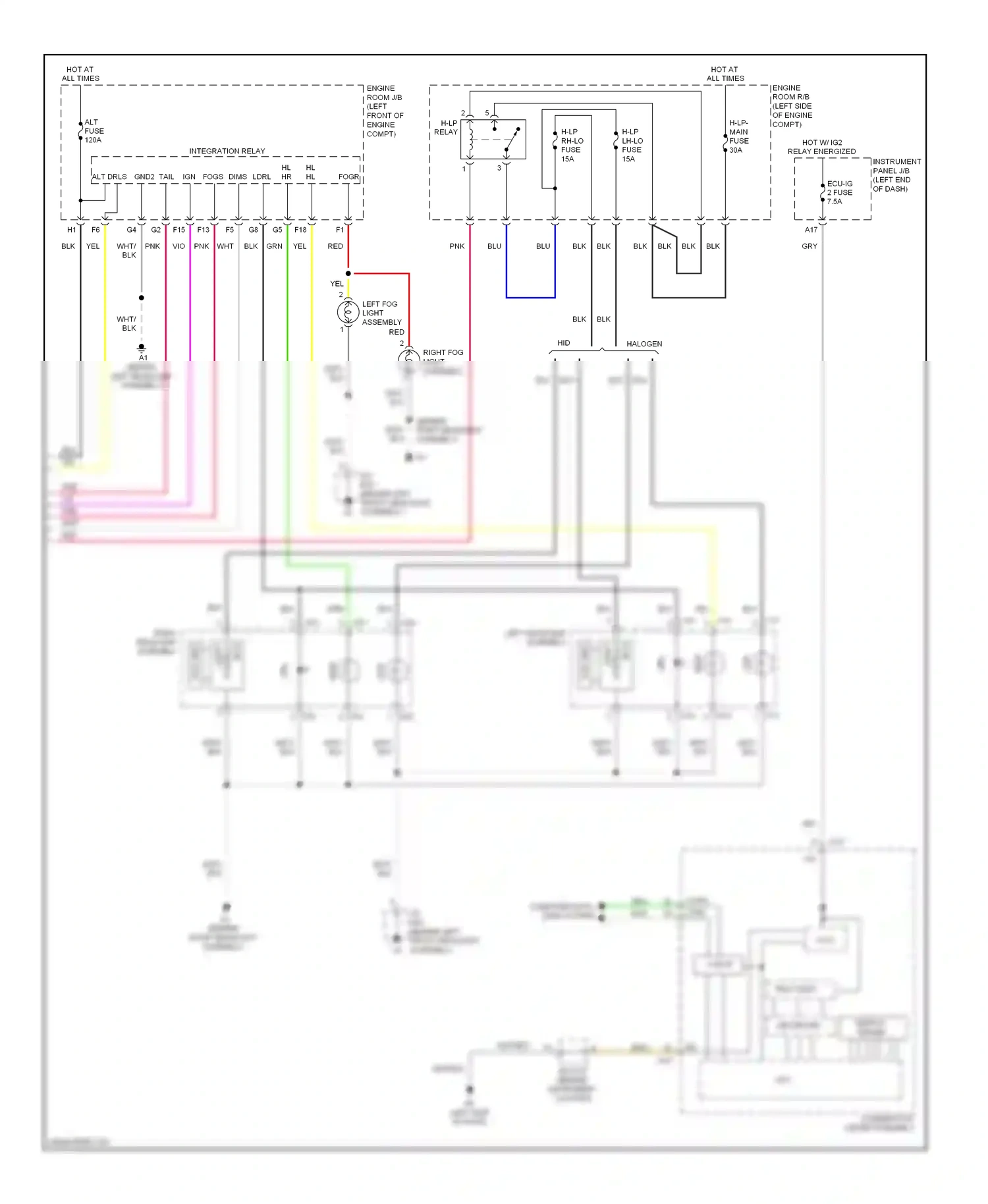 Wiring diagram ldrl fogs ign dims for Lexus ES XV60 (2012-2015) (1 of 1)